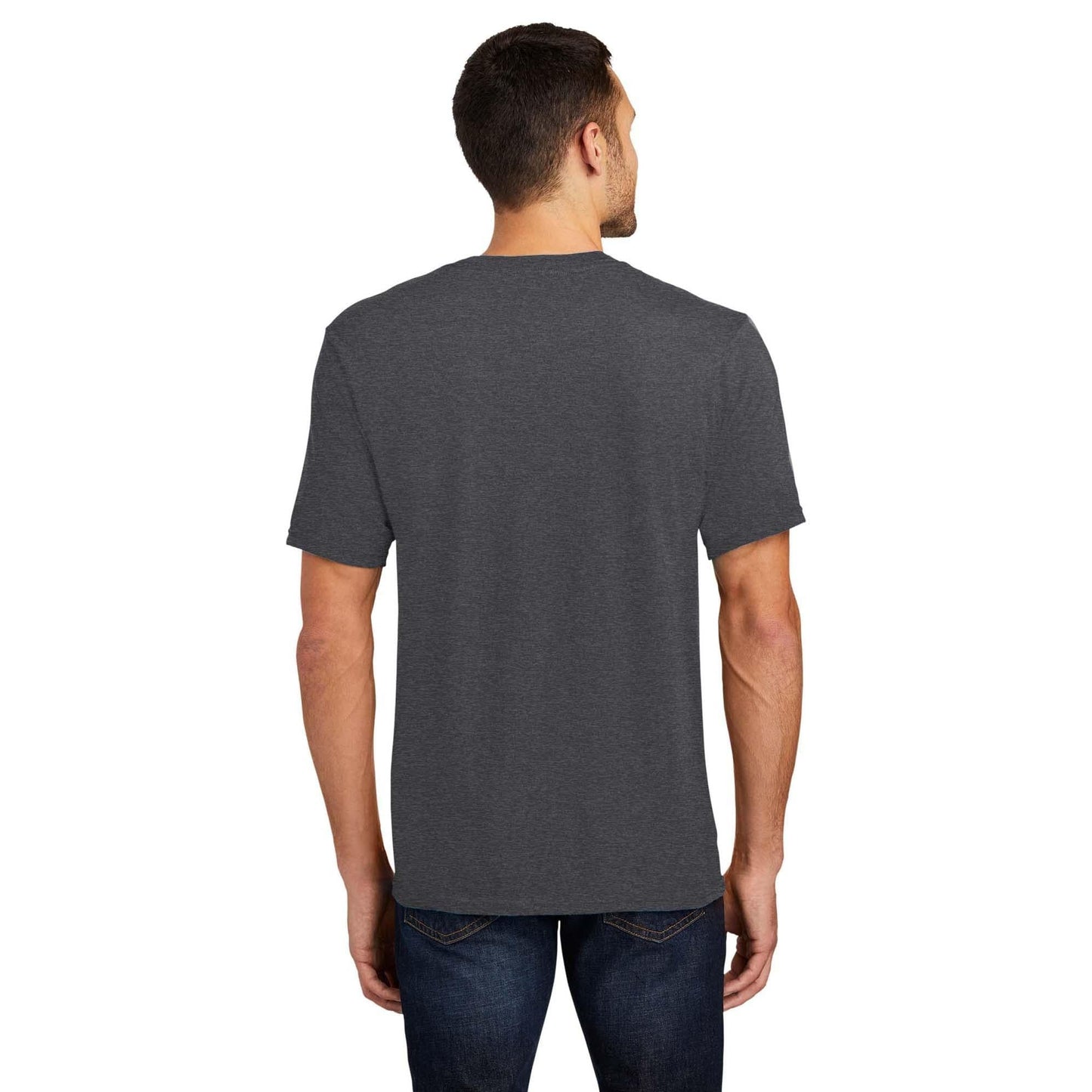 Black T-Shirts - District - V-Neck Style Cotton Blend