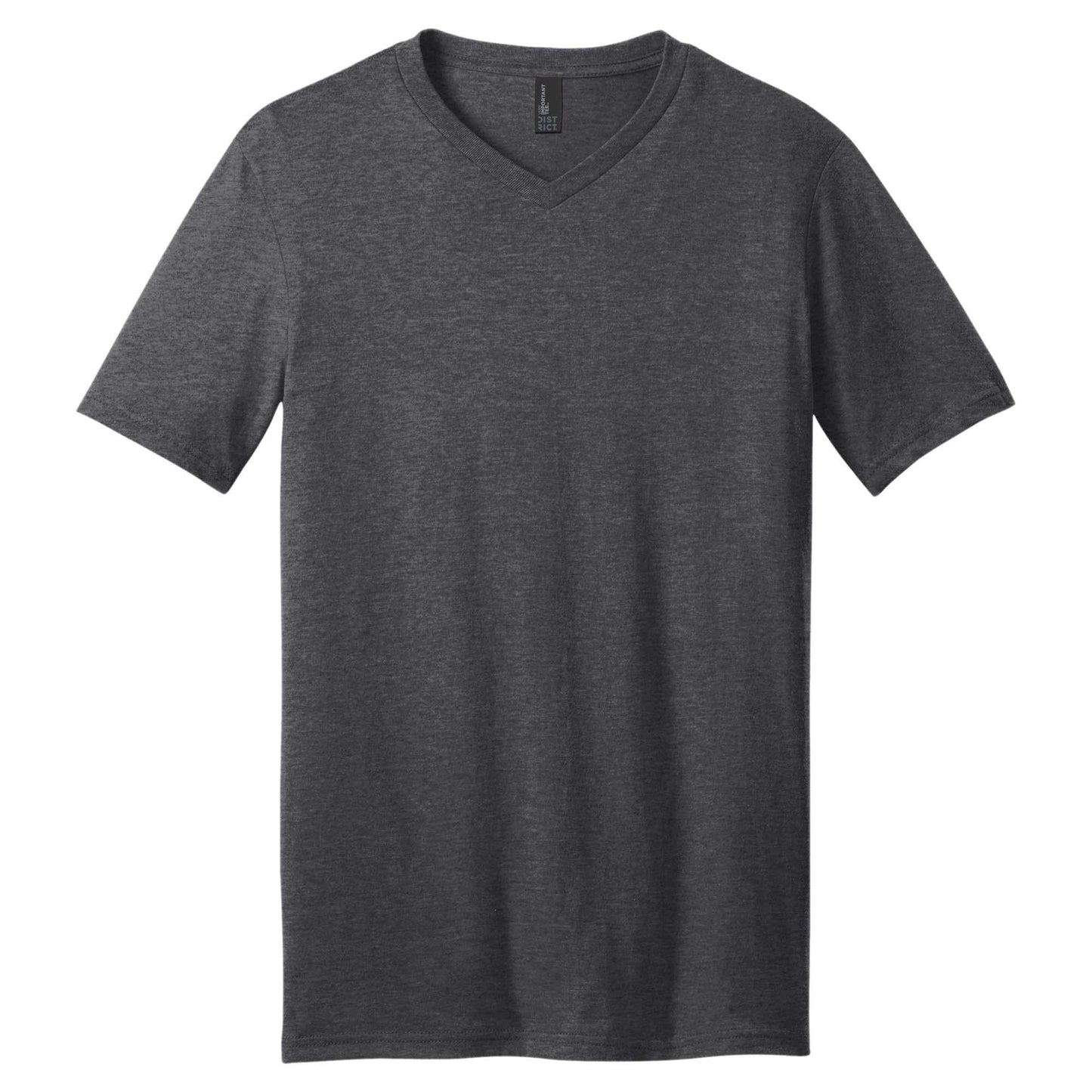 Black T-Shirts - District - V-Neck Style Cotton Blend