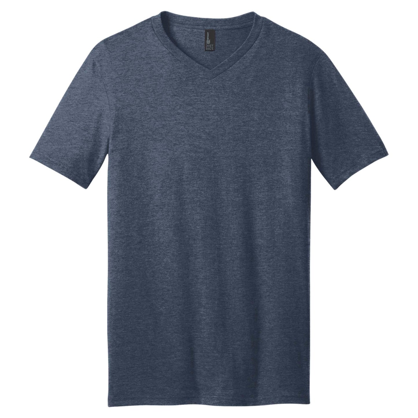Black T-Shirts - District - V-Neck Style Cotton Blend