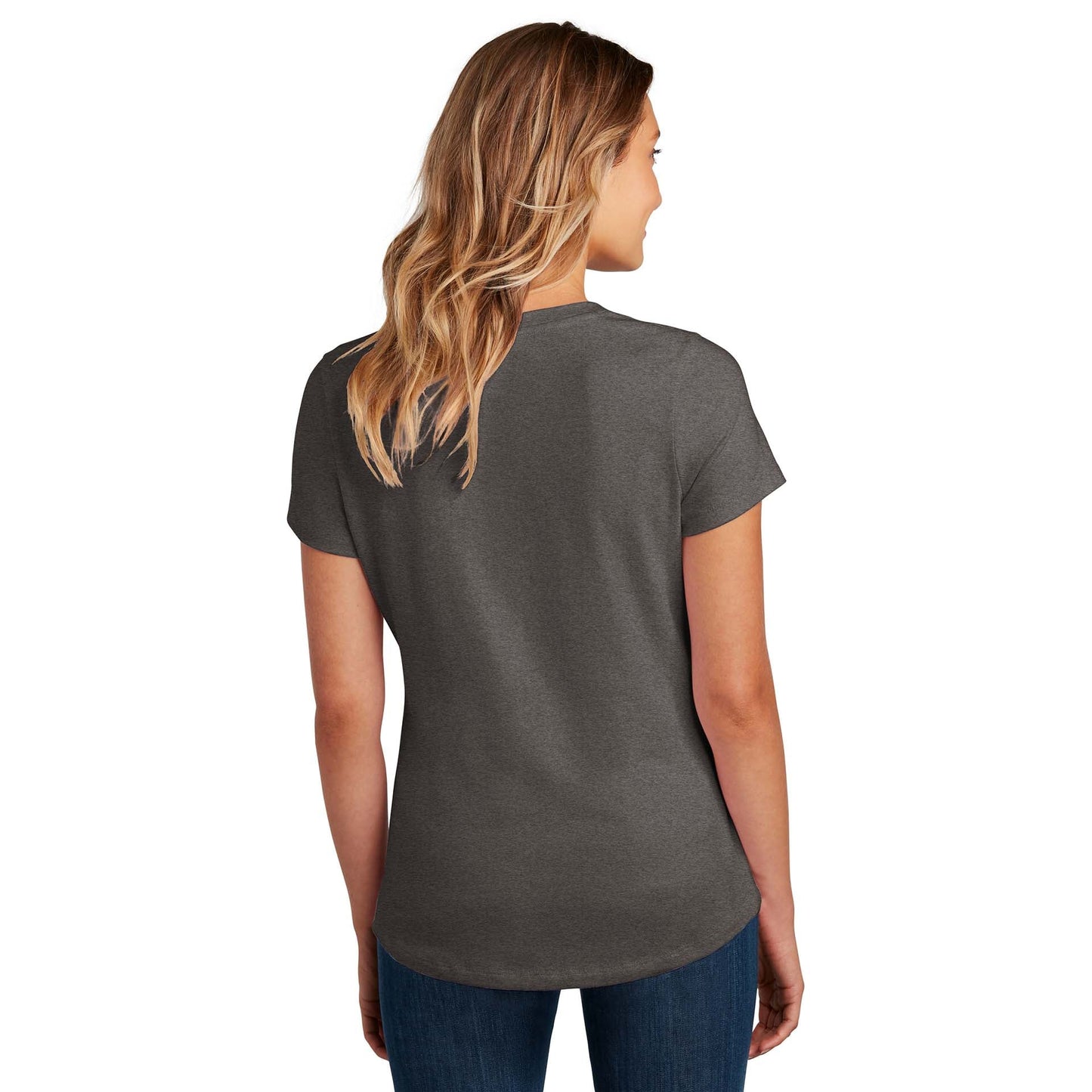 Black T-Shirt - District - Soft Flex Scoop Neck Design