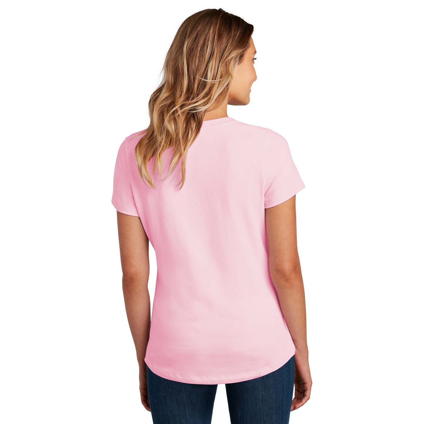 Black T-Shirt - District - Soft Flex Scoop Neck Design