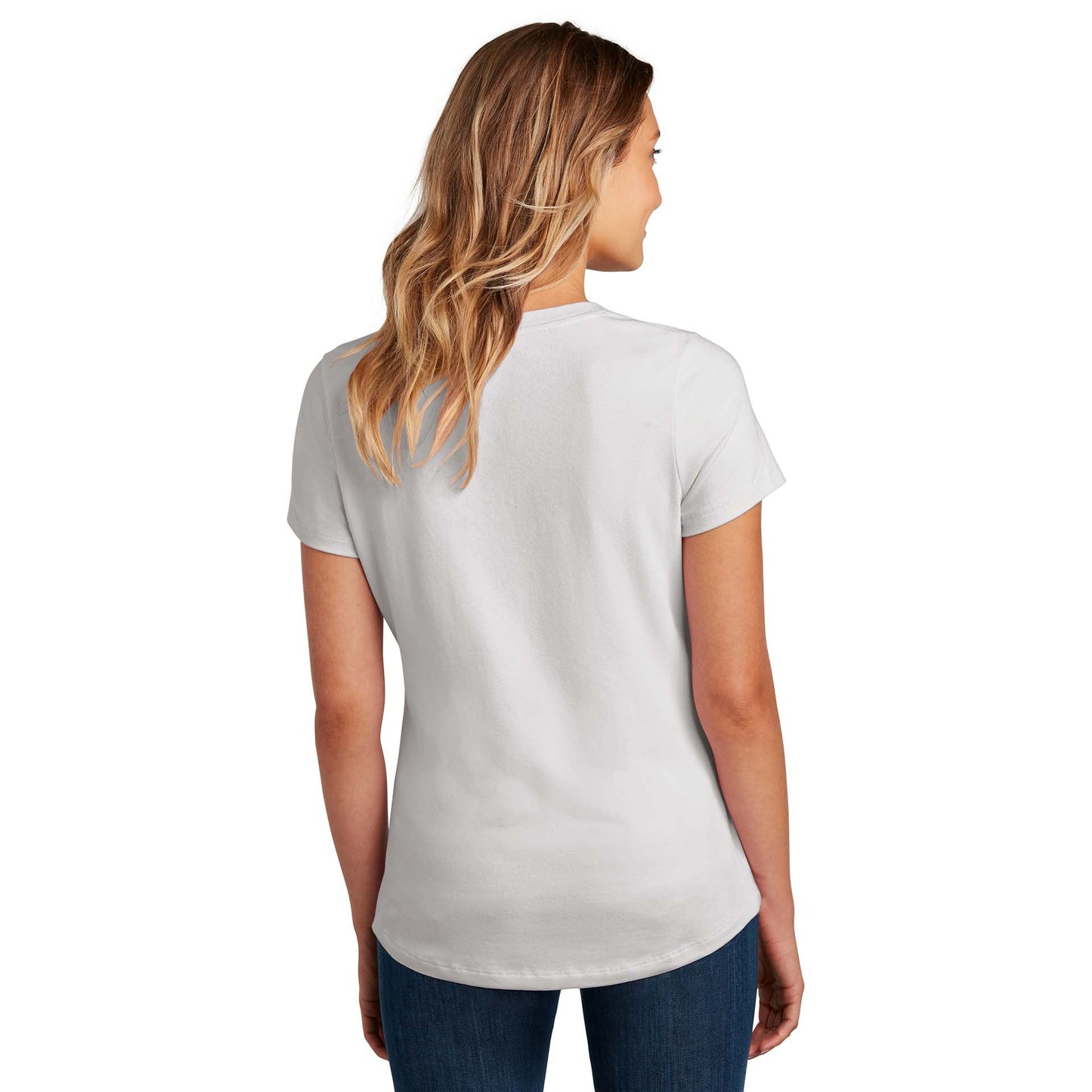 Black T-Shirt - District - Soft Flex Scoop Neck Design