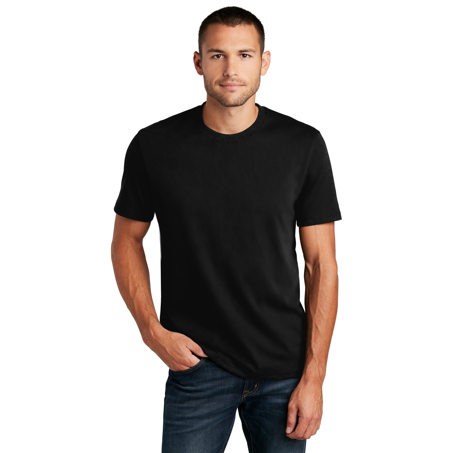 Black T-Shirts - District - Recycled Cotton Blend