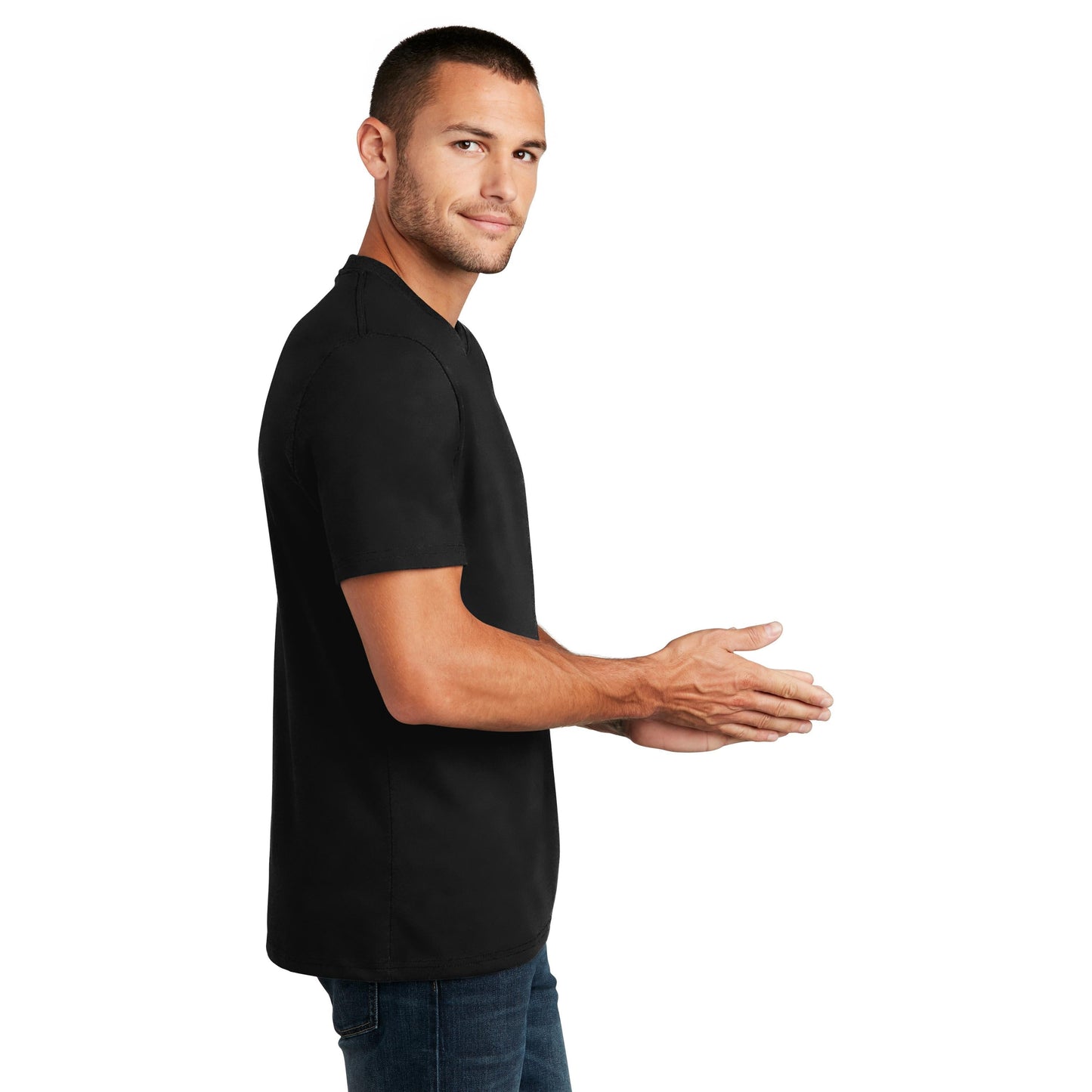 Black T-Shirts - District - Recycled Cotton Blend