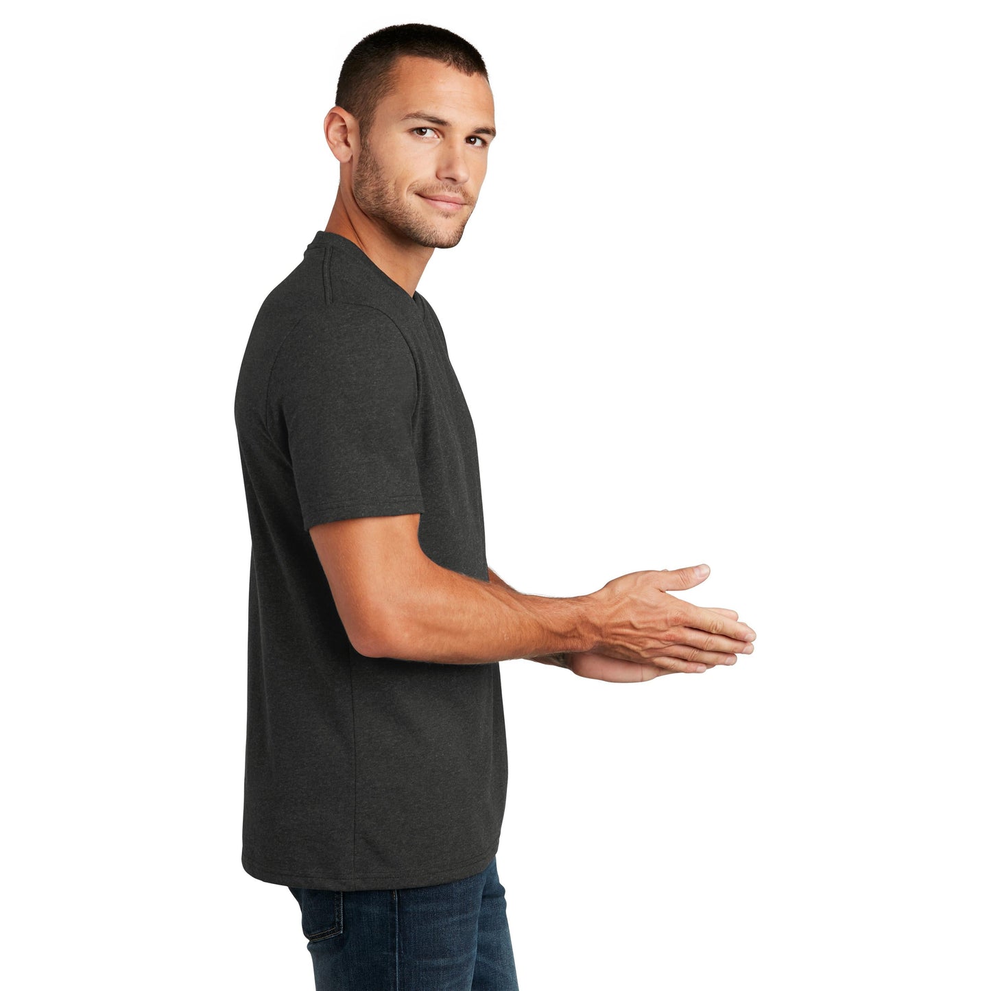 Black T-Shirts - District - Recycled Cotton Blend