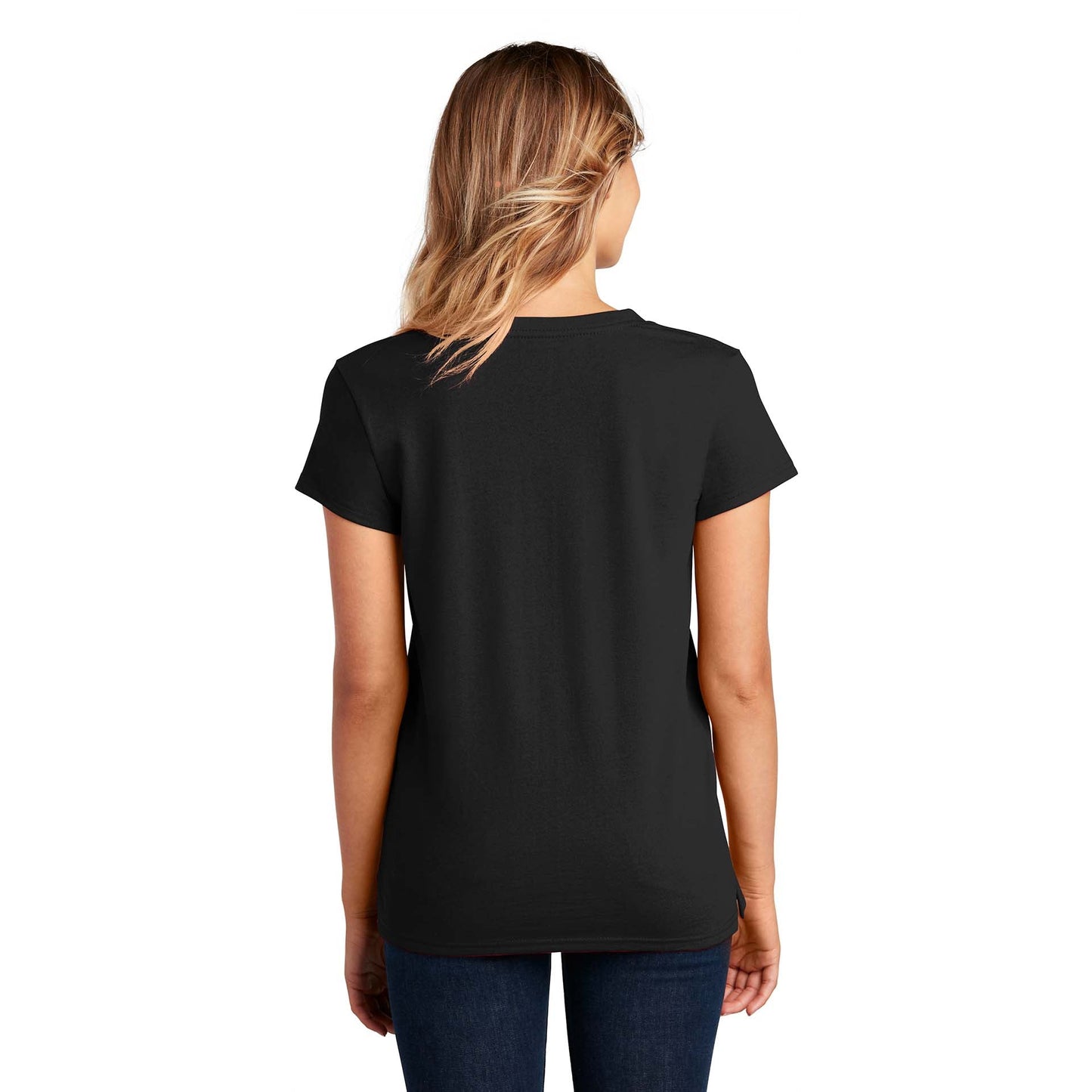 Black T-Shirts - District - Soft Eco-Friendly V-Neck - Fashion