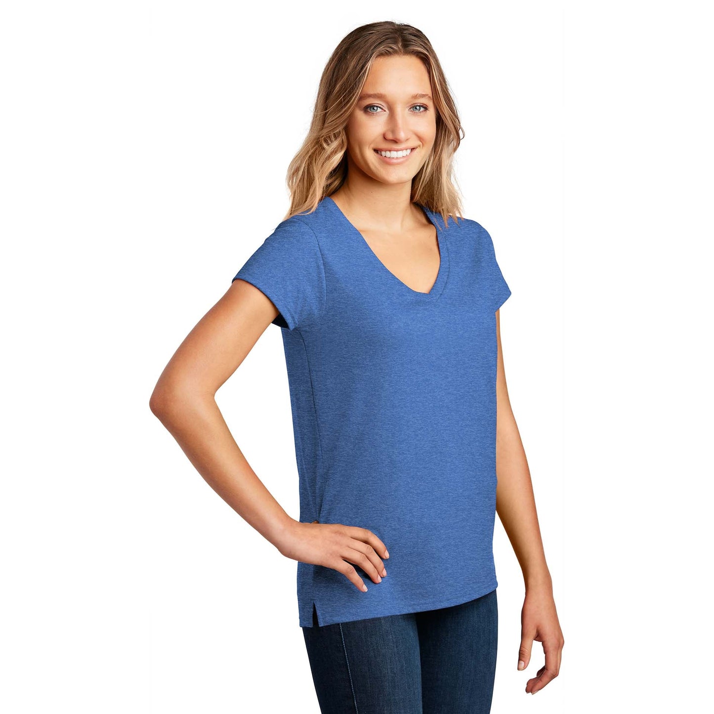 Black T-Shirts - District - Soft Eco-Friendly V-Neck - Fashion