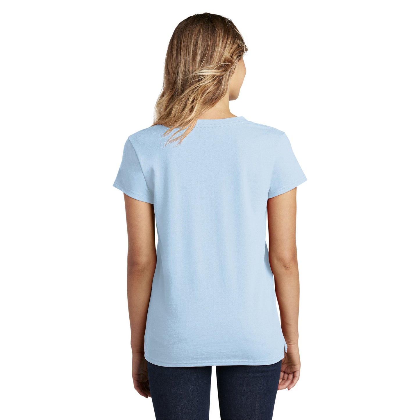Black T-Shirts - District - Soft Eco-Friendly V-Neck - Fashion