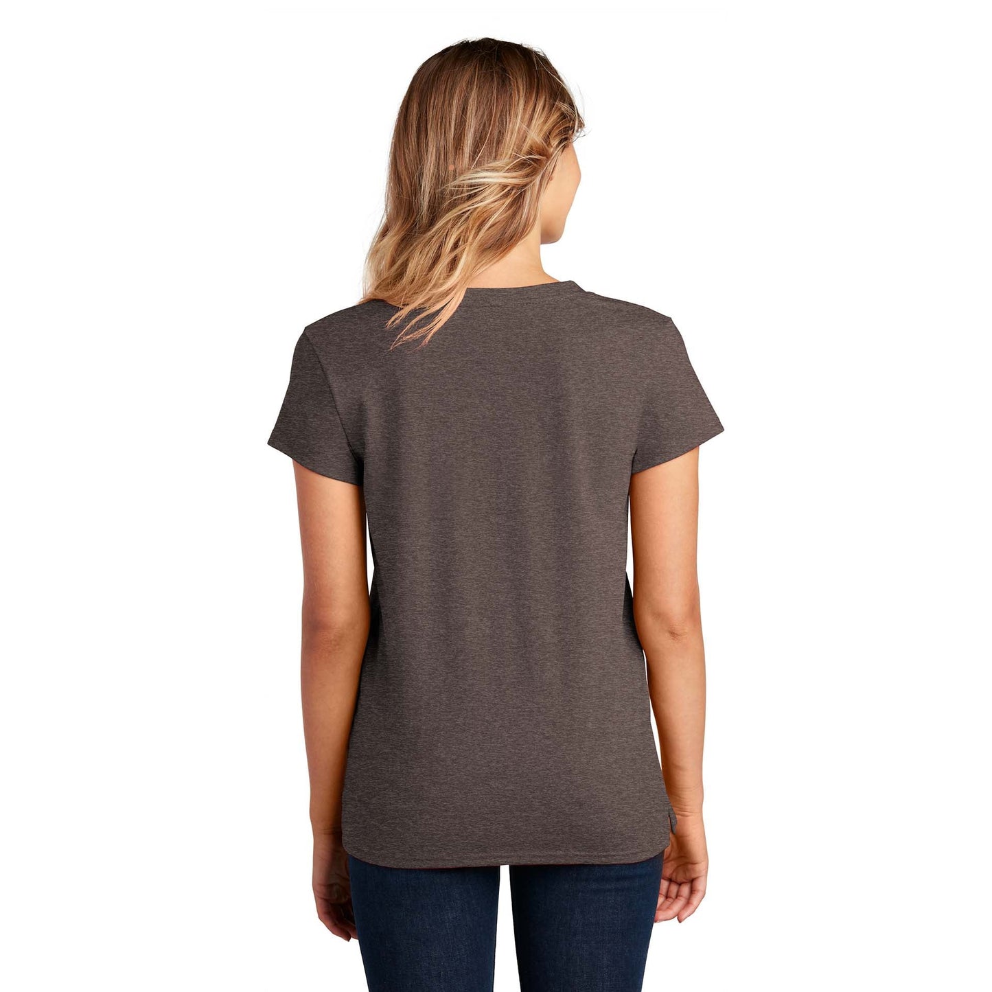 Black T-Shirts - District - Soft Eco-Friendly V-Neck - Fashion