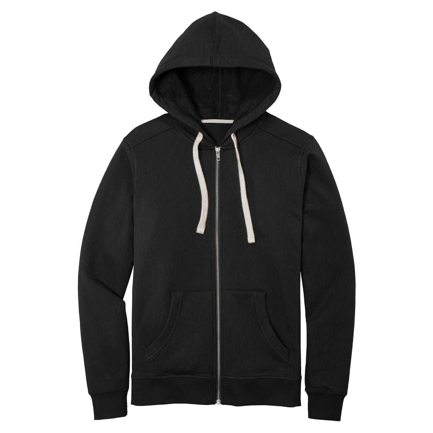 Black Fleece Hoodie - District - Unique Reclaimed Fabric