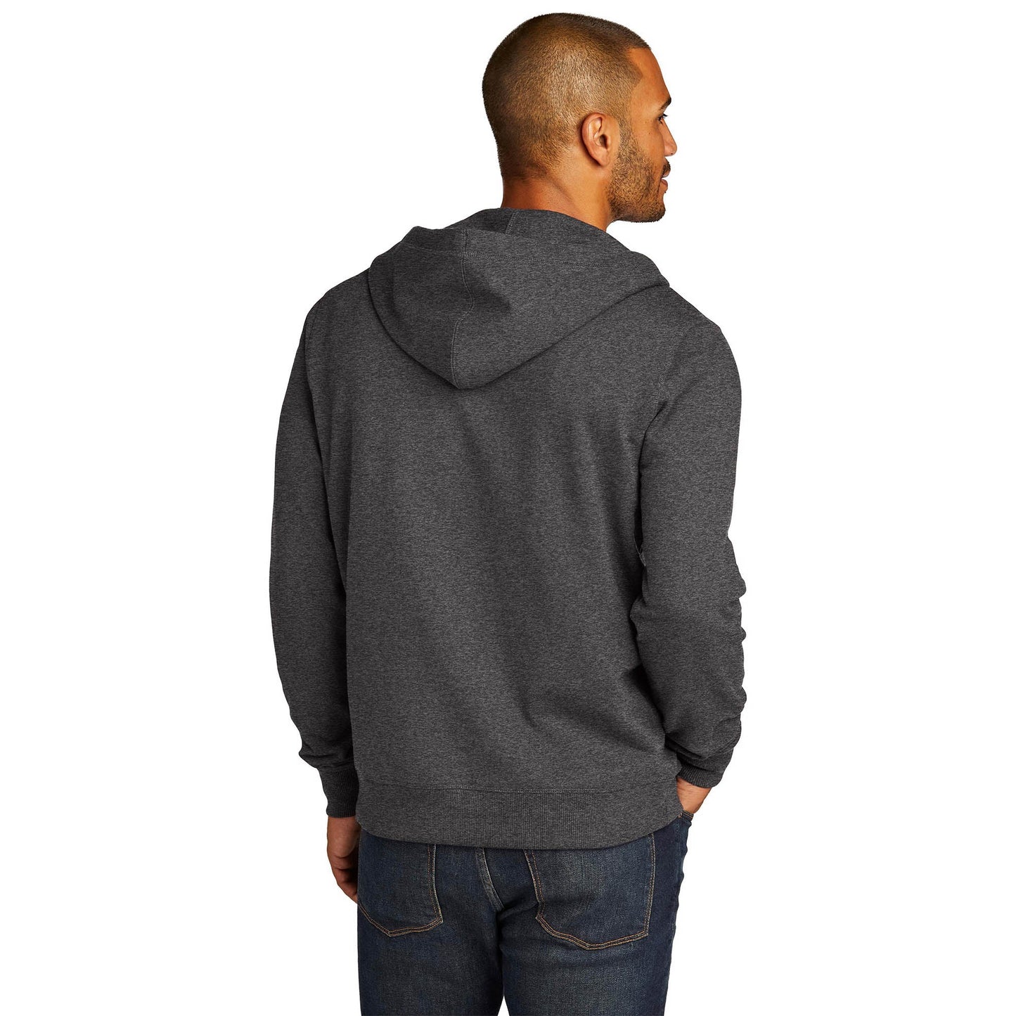 Black Fleece Hoodie - District - Unique Reclaimed Fabric