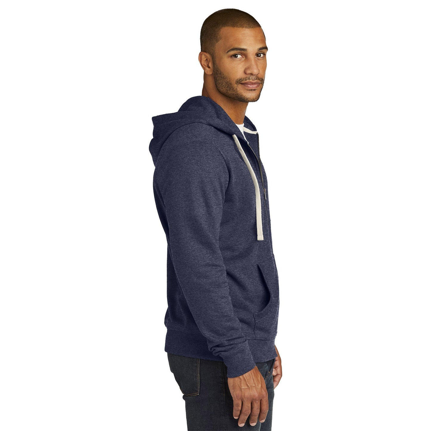 Black Fleece Hoodie - District - Unique Reclaimed Fabric