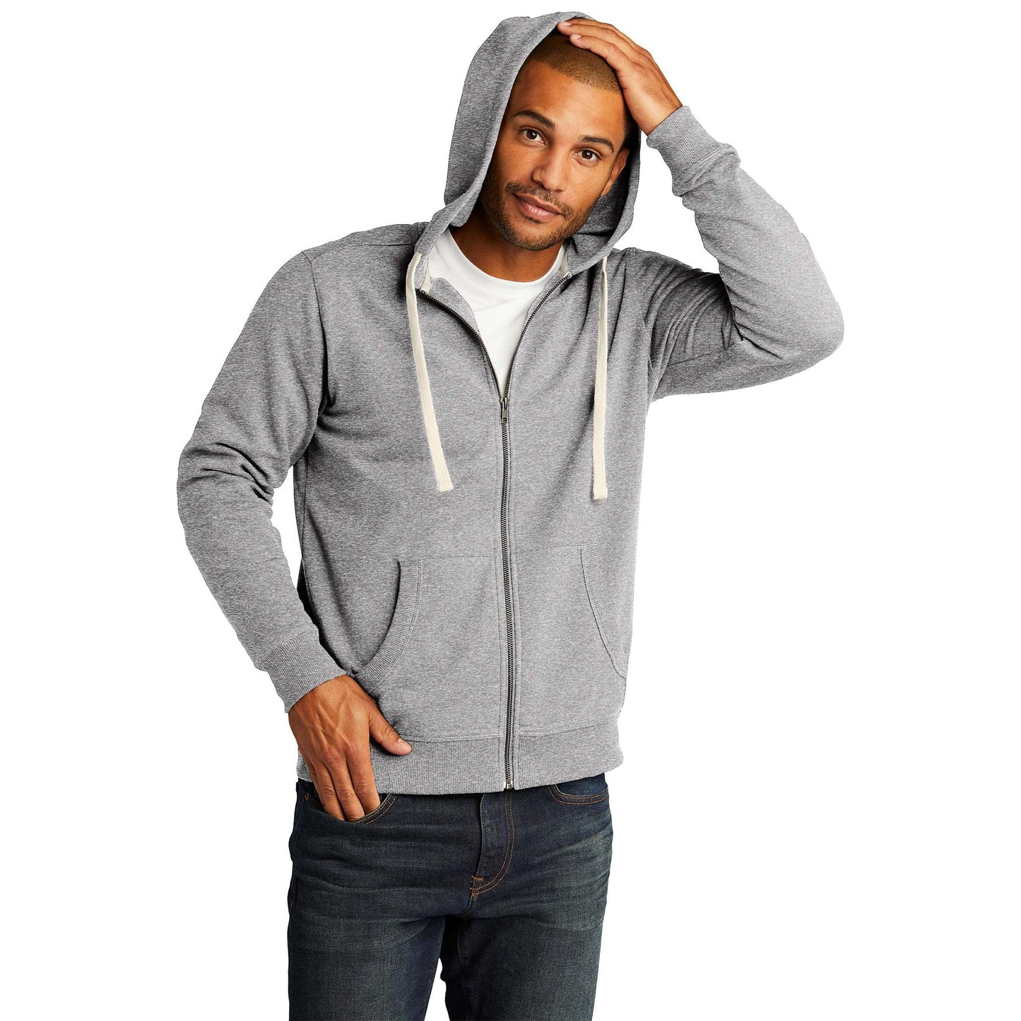 Black Fleece Hoodie - District - Unique Reclaimed Fabric