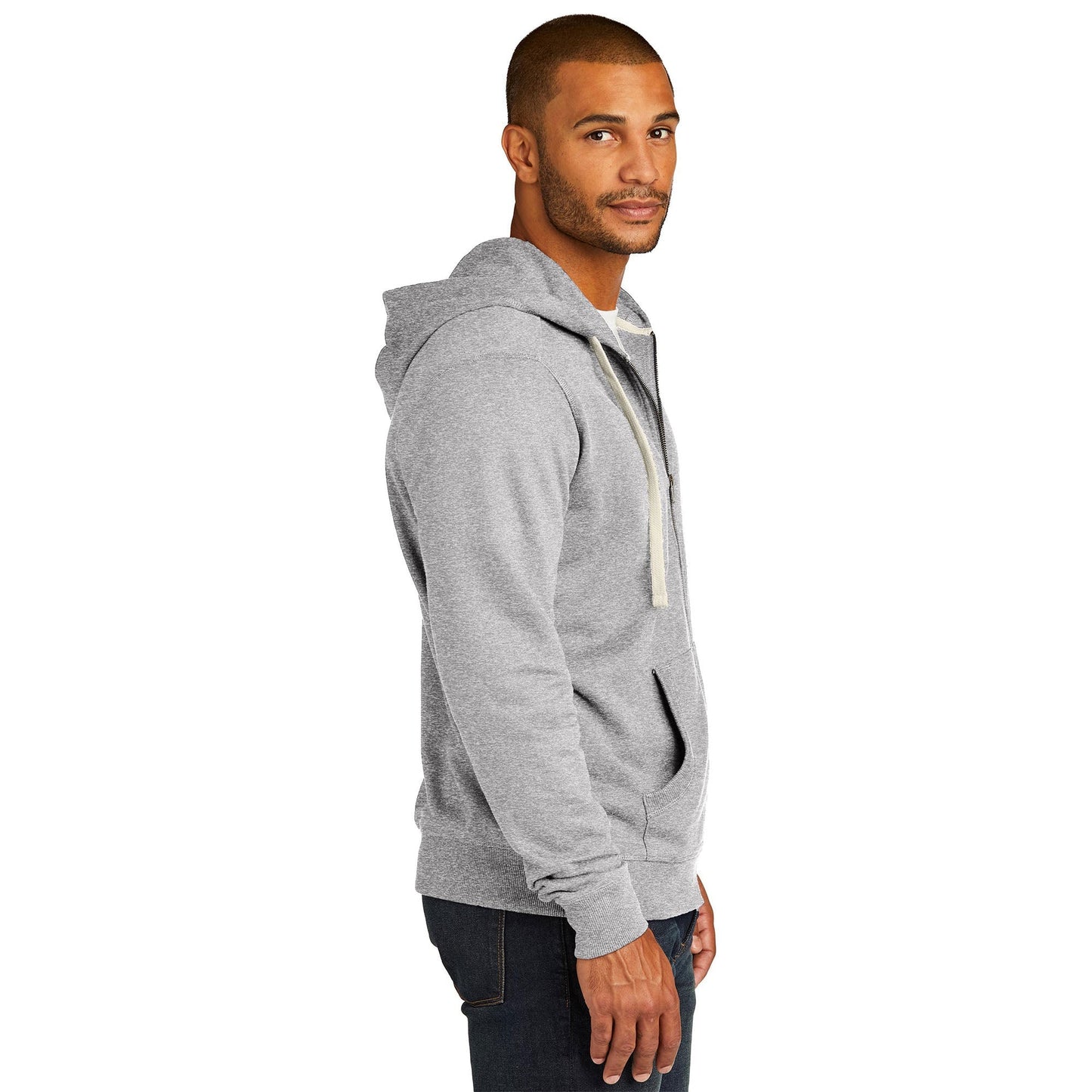 Black Fleece Hoodie - District - Unique Reclaimed Fabric