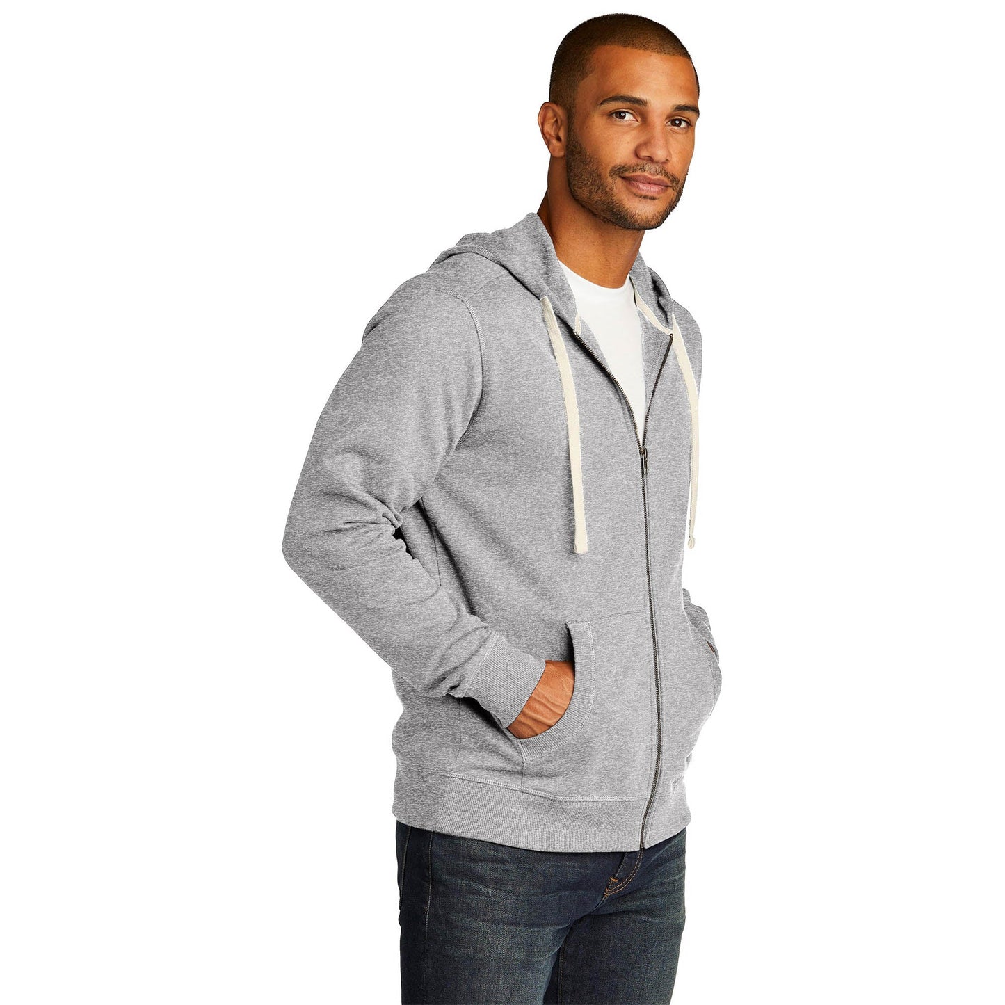 Black Fleece Hoodie - District - Unique Reclaimed Fabric