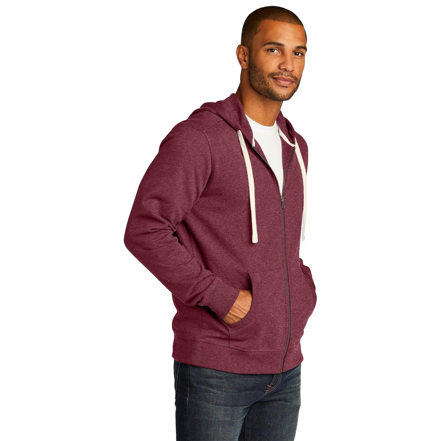 Black Fleece Hoodie - District - Unique Reclaimed Fabric