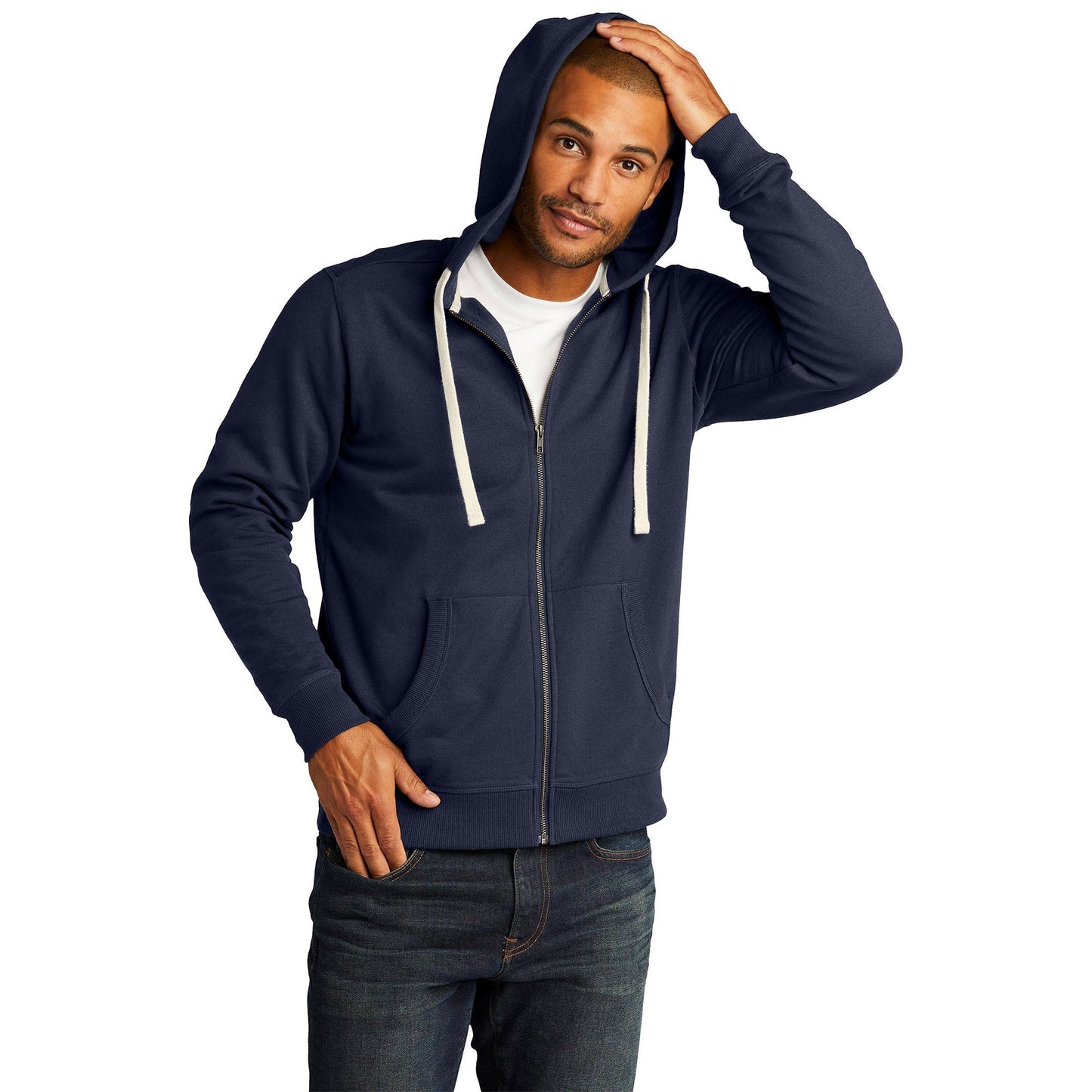 Black Fleece Hoodie - District - Unique Reclaimed Fabric