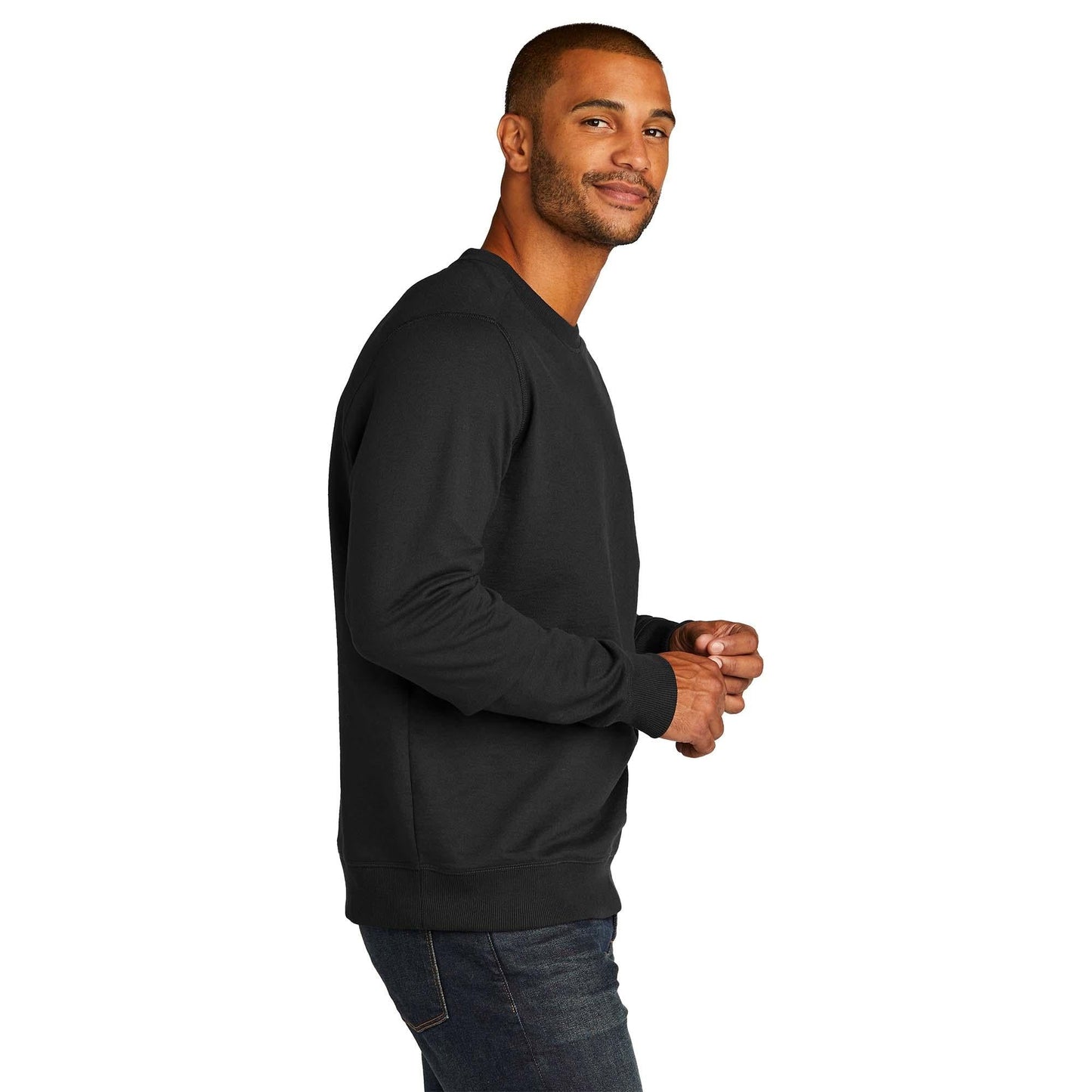 Black Sweatshirts - District - Eco-Friendly Fabric, Comfort