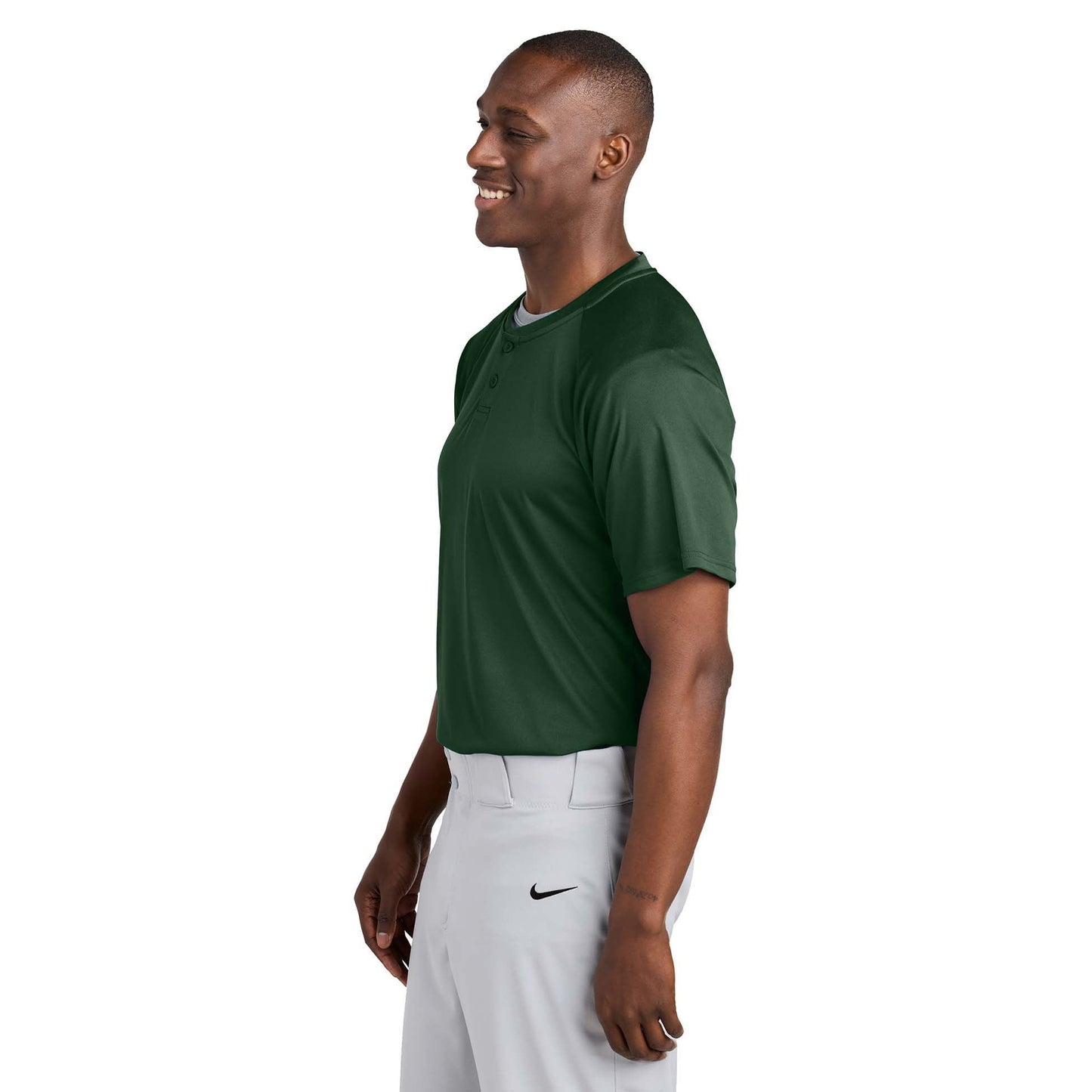 Black Henley Shirt - Sport-Tek - Soft Polyester