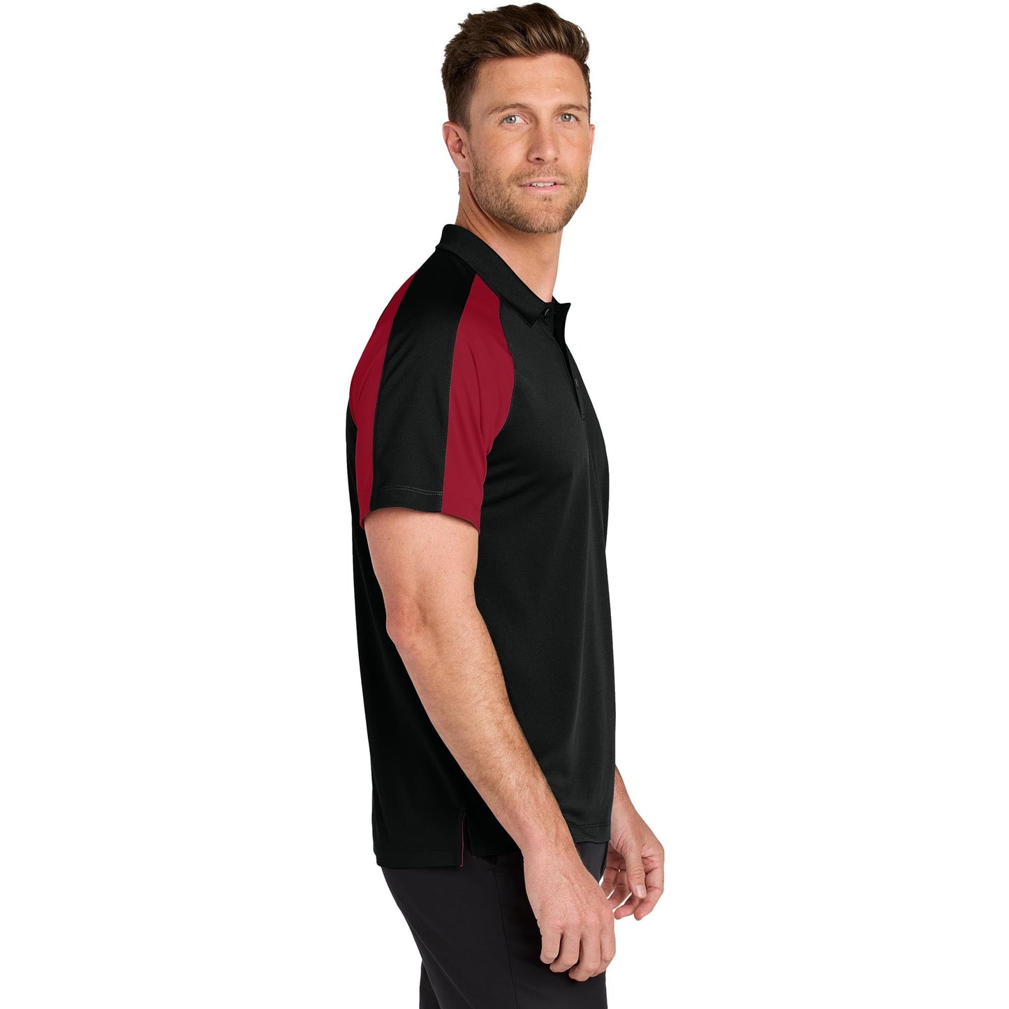 Deep Black/Rich Red Polo Shirt - Port Authority - Soft Fabric