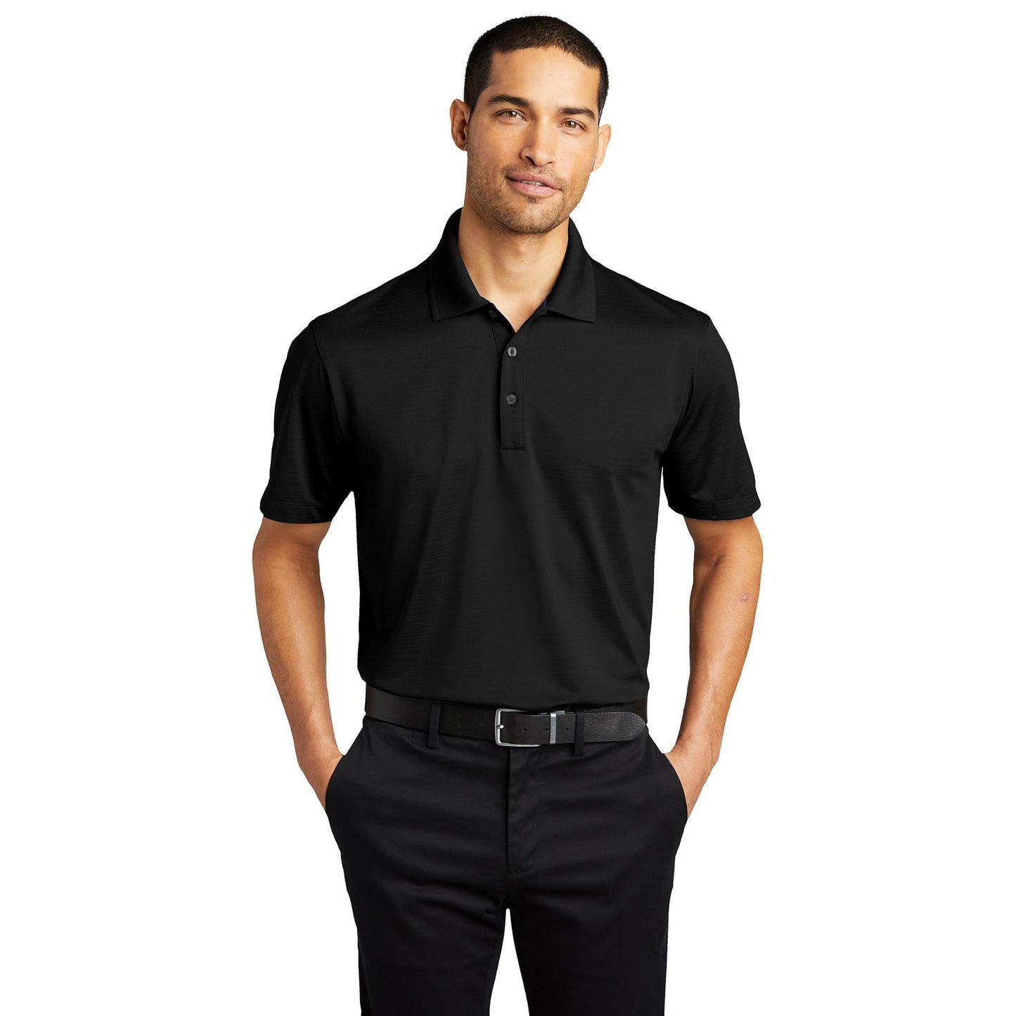 Deep Black Polo - Port Authority - Stretch Fabric