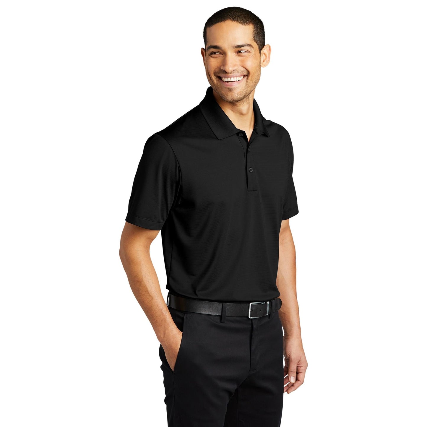 Deep Black Polo - Port Authority - Stretch Fabric