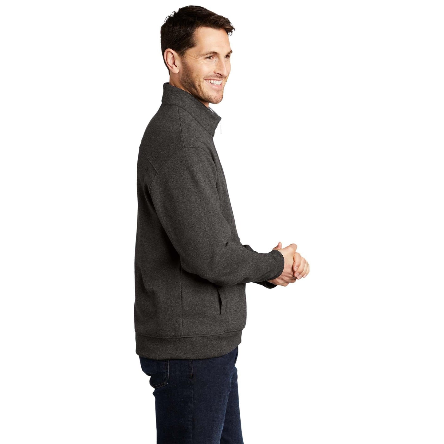 Charcoal Heather Sweatshirt - Port Authority - Soft Fabric