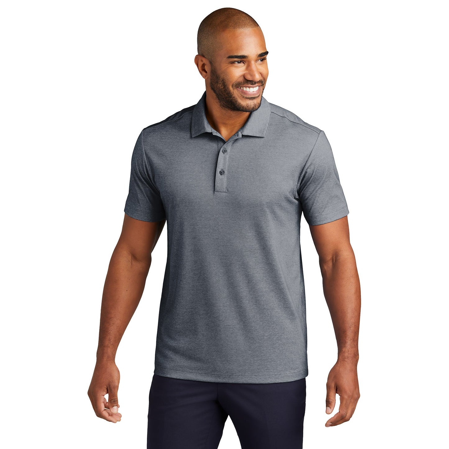Aegean Blue Heather Polo - Port Authority - Premium Blend
