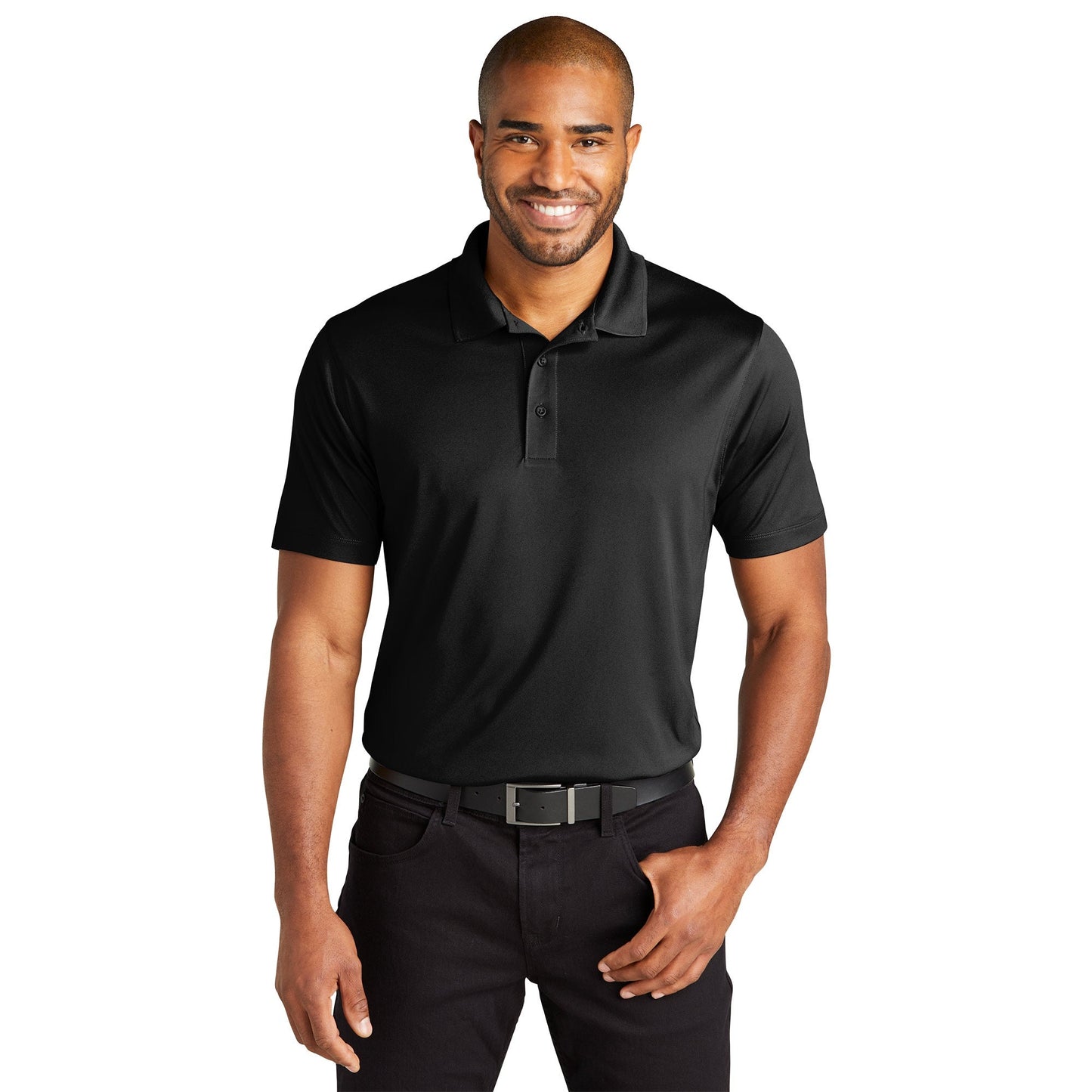 Deep Black Polo Shirts - Port Authority - Eco-Friendly Fabric