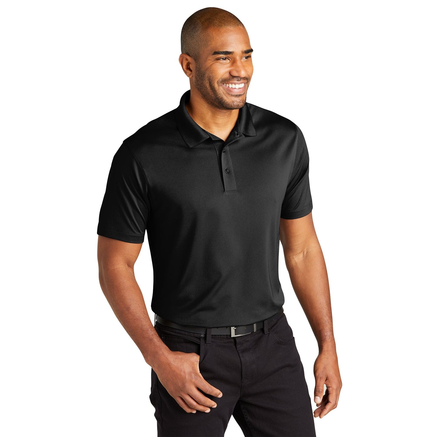 Deep Black Polo Shirts - Port Authority - Eco-Friendly Fabric