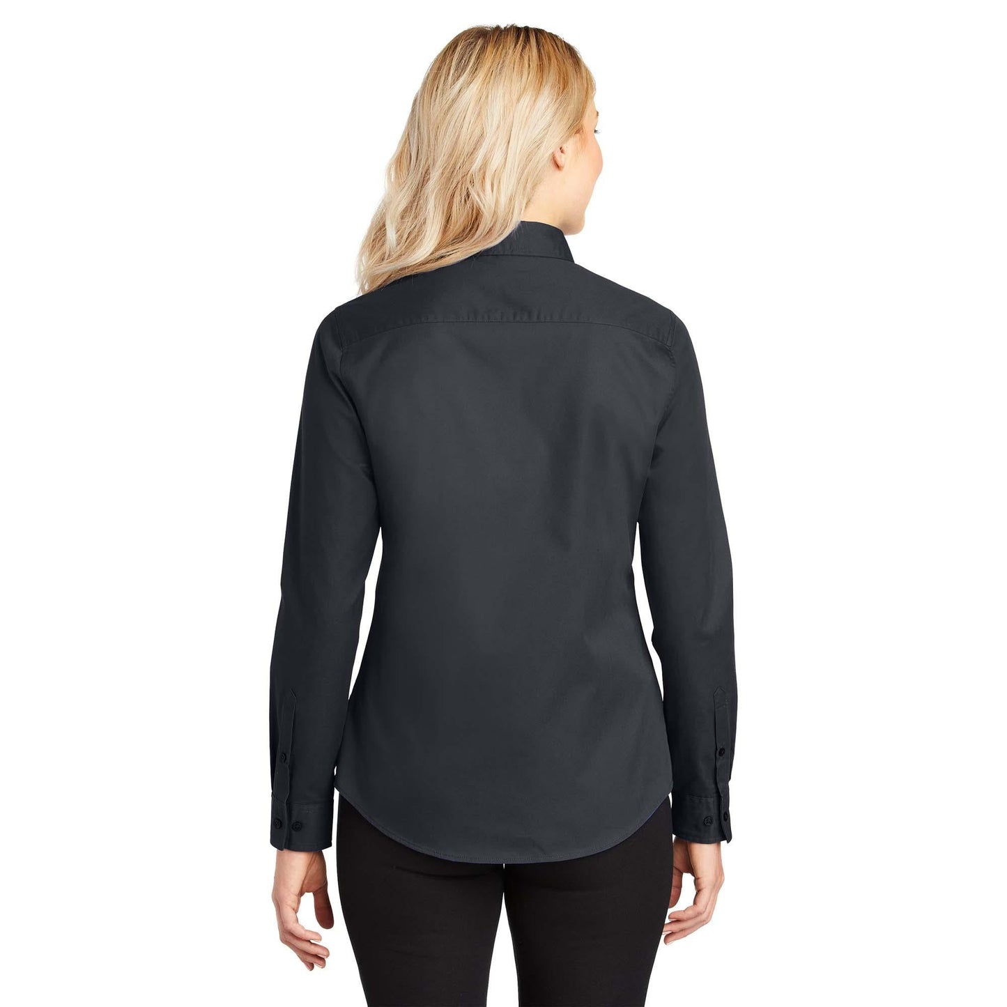 Black/Light Stone Button Up Shirt - Port Authority - Easy Care