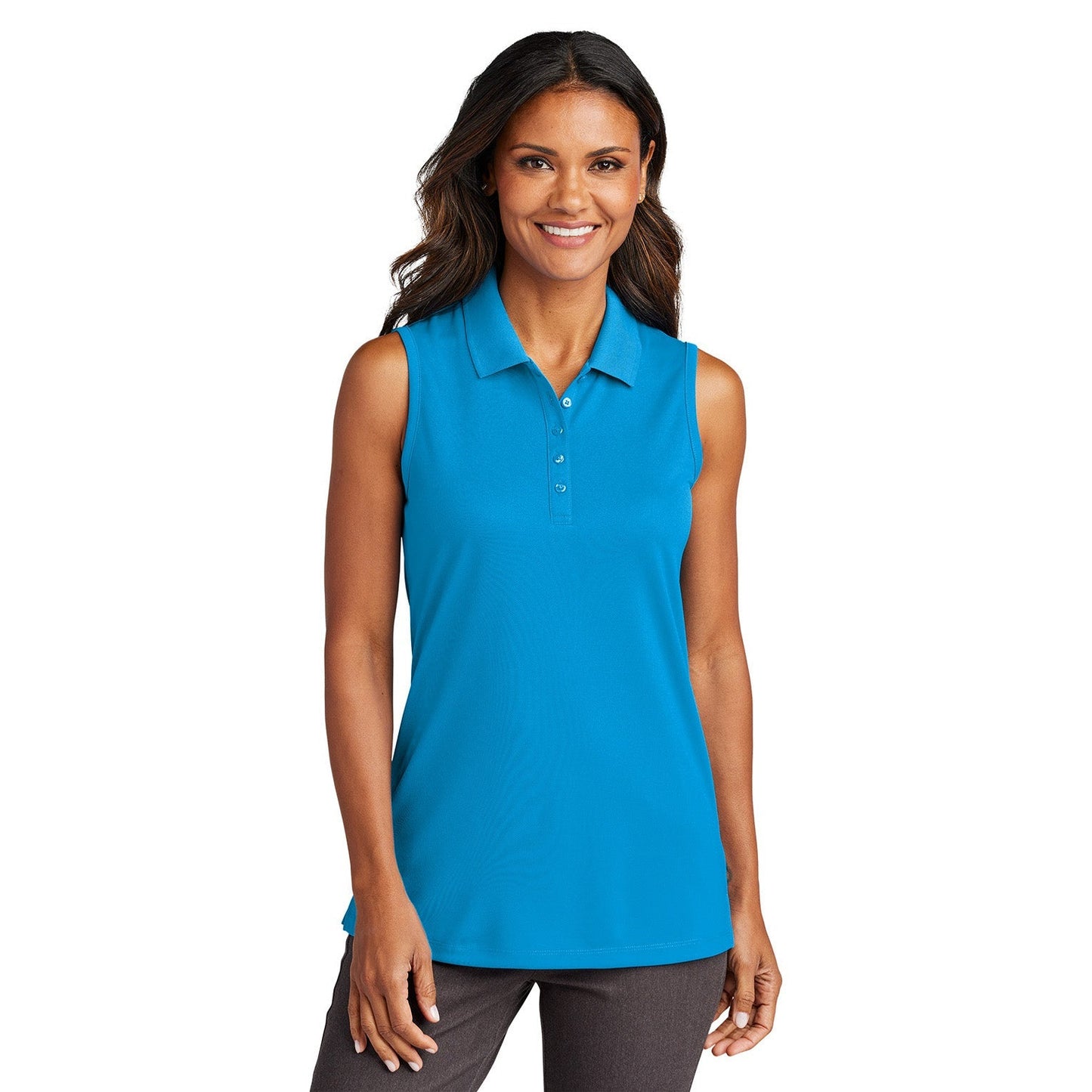 Coastal Blue Polo Shirt - Port Authority - Stylish Sleeveless