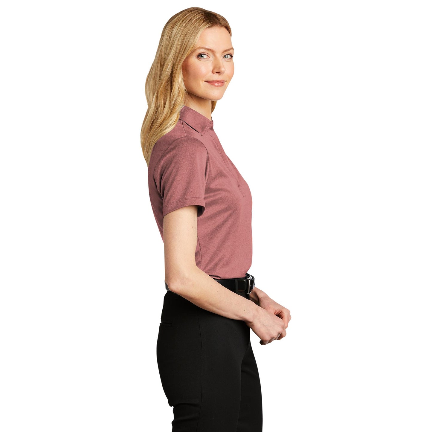 Black Heather Polo Shirt - Port Authority - Silk Touch