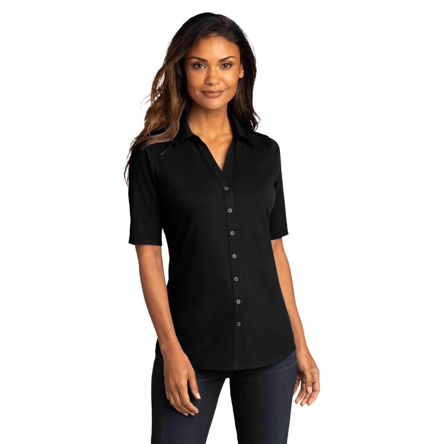 Black Button Up Shirt - Port Authority - Easy Care