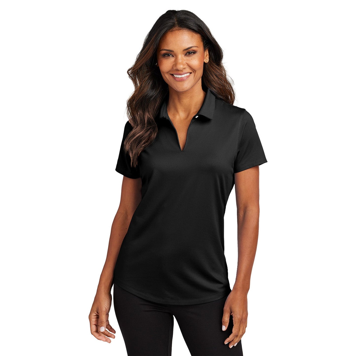 Black Stretch Polo Shirts - Port Authority - Moisture-Wicking
