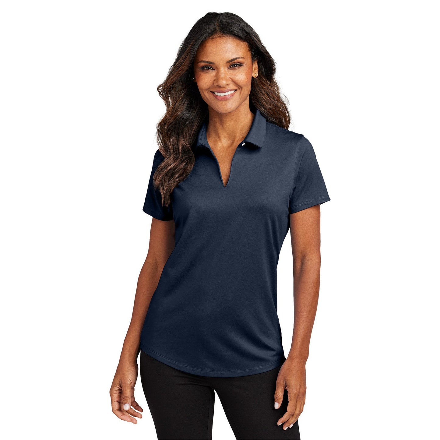 Black Stretch Polo Shirts - Port Authority - Moisture-Wicking