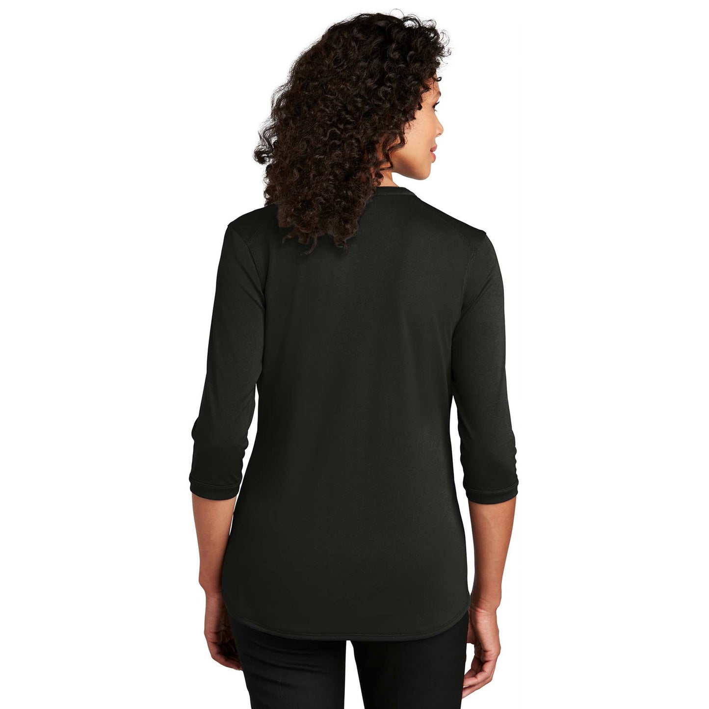 Black Henley Shirt - Port Authority - Tag-Free