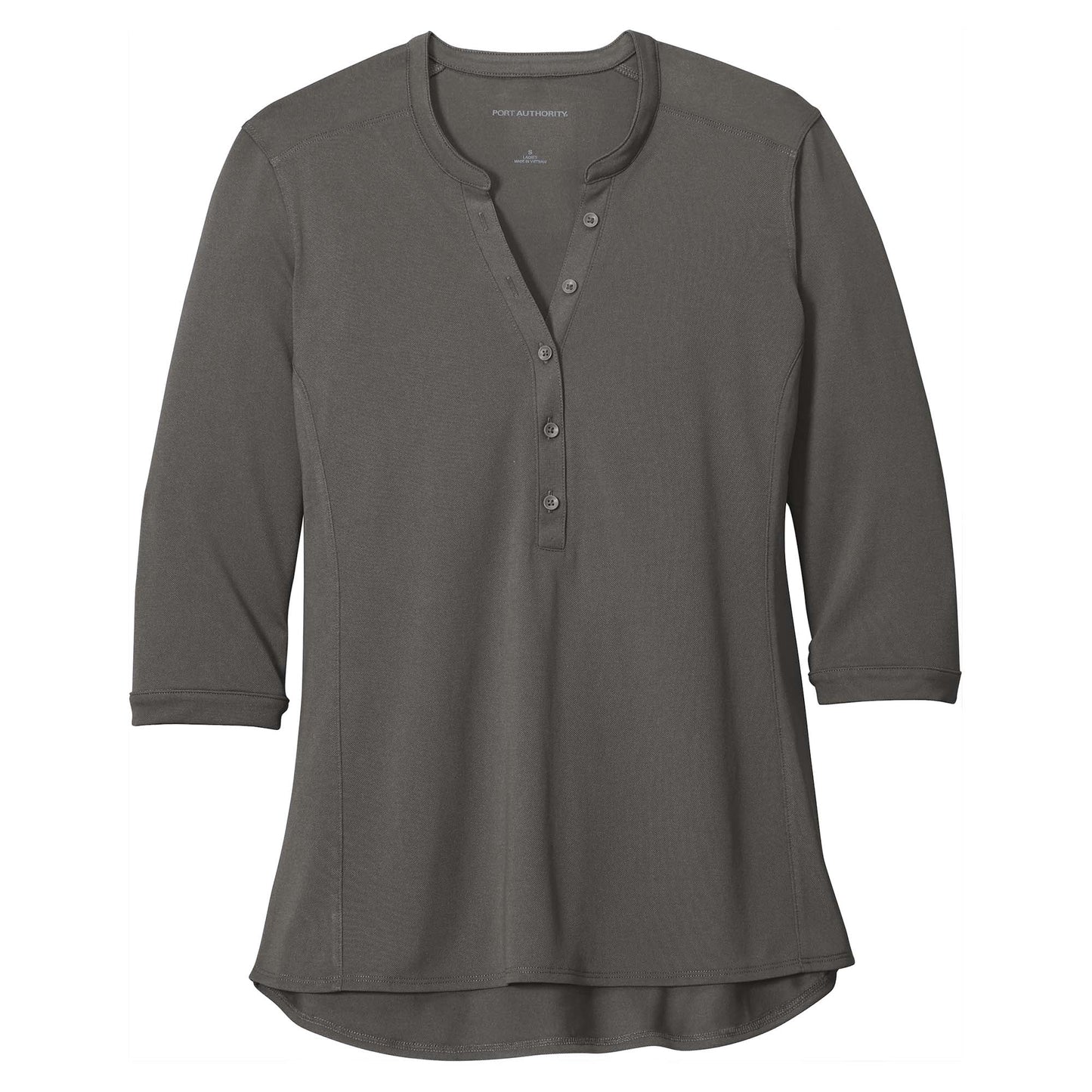 Black Henley Shirt - Port Authority - Tag-Free