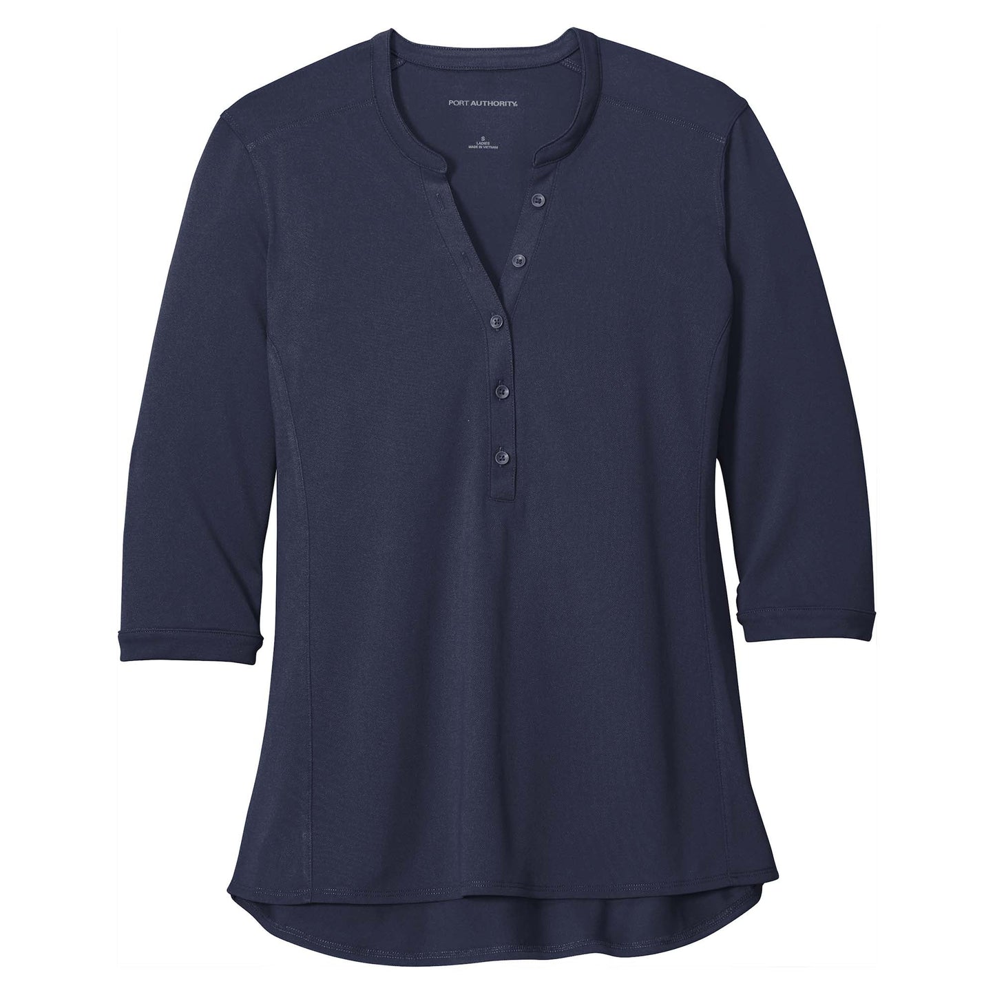 Black Henley Shirt - Port Authority - Tag-Free