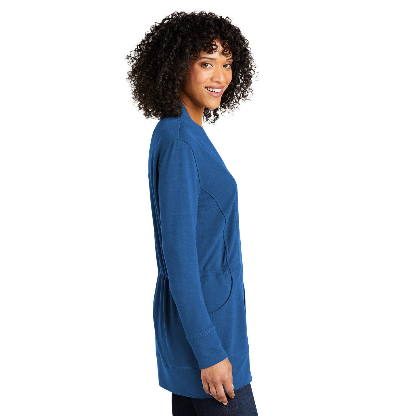 Aegean Blue Cardigan - Port Authority - Soft Microterry