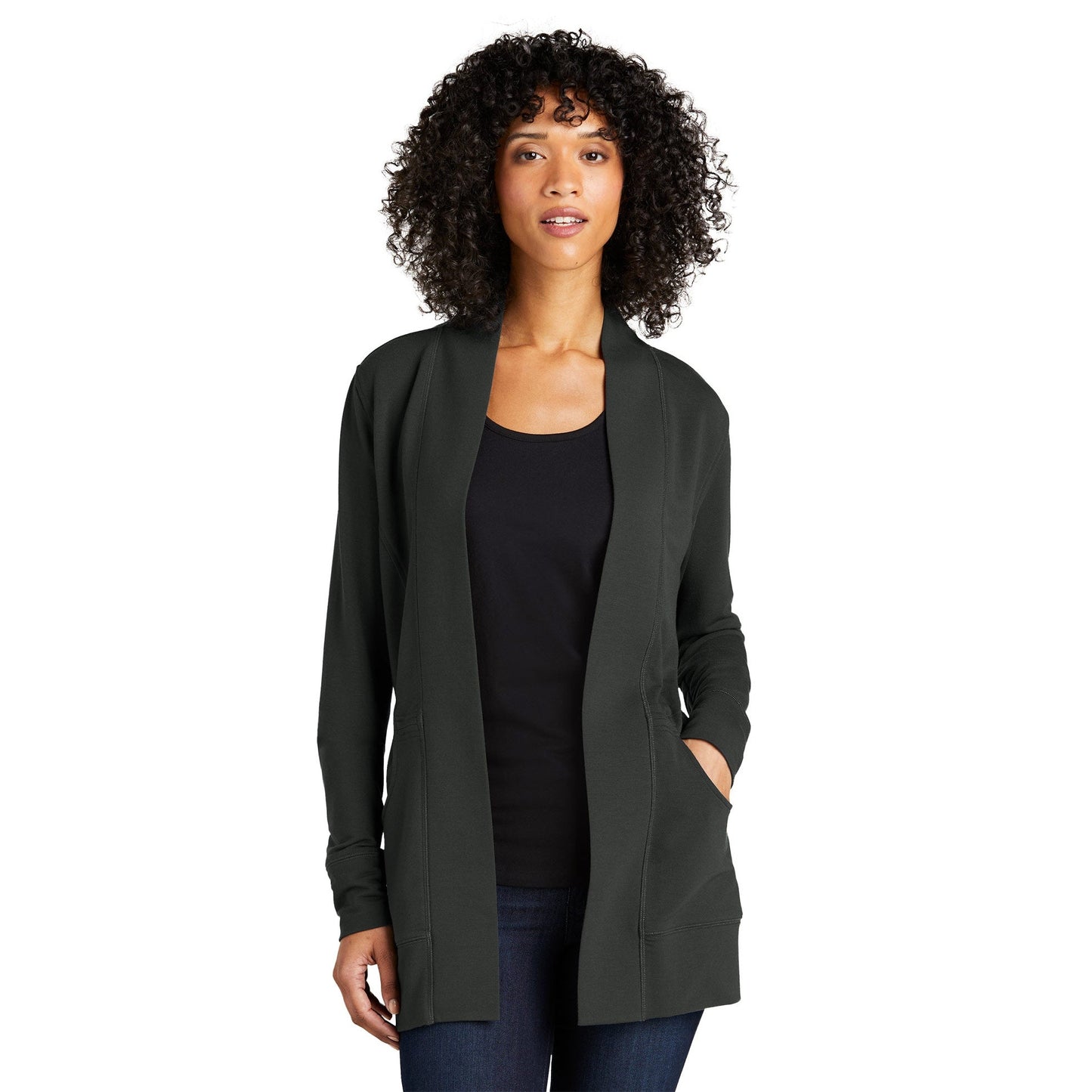 Aegean Blue Cardigan - Port Authority - Soft Microterry