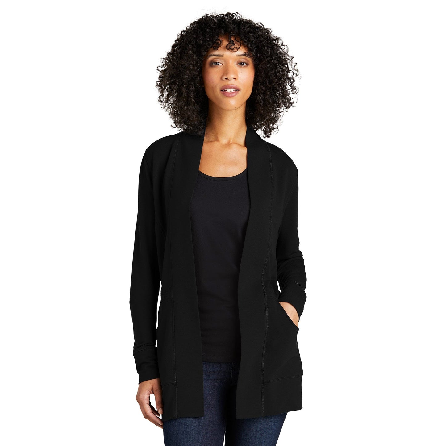 Aegean Blue Cardigan - Port Authority - Soft Microterry