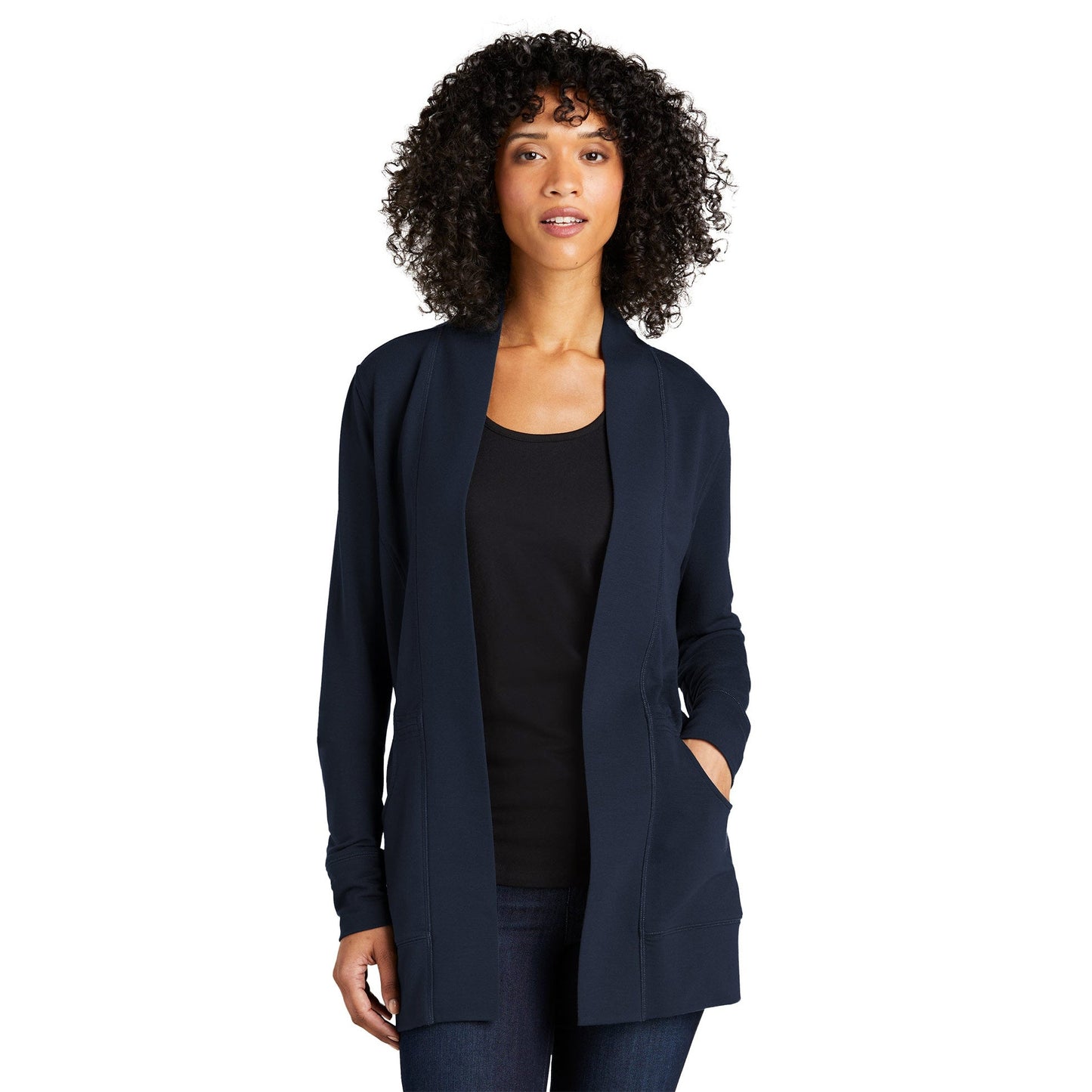 Aegean Blue Cardigan - Port Authority - Soft Microterry