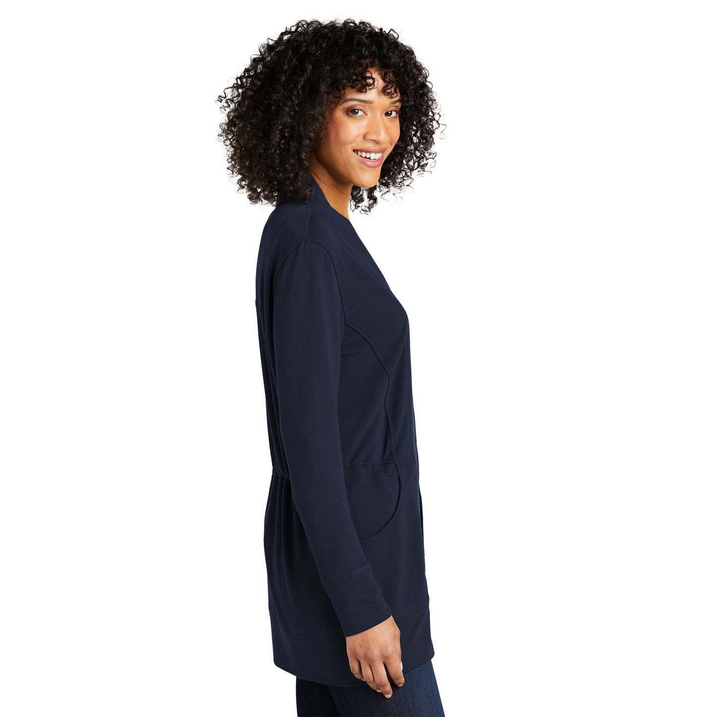 Aegean Blue Cardigan - Port Authority - Soft Microterry