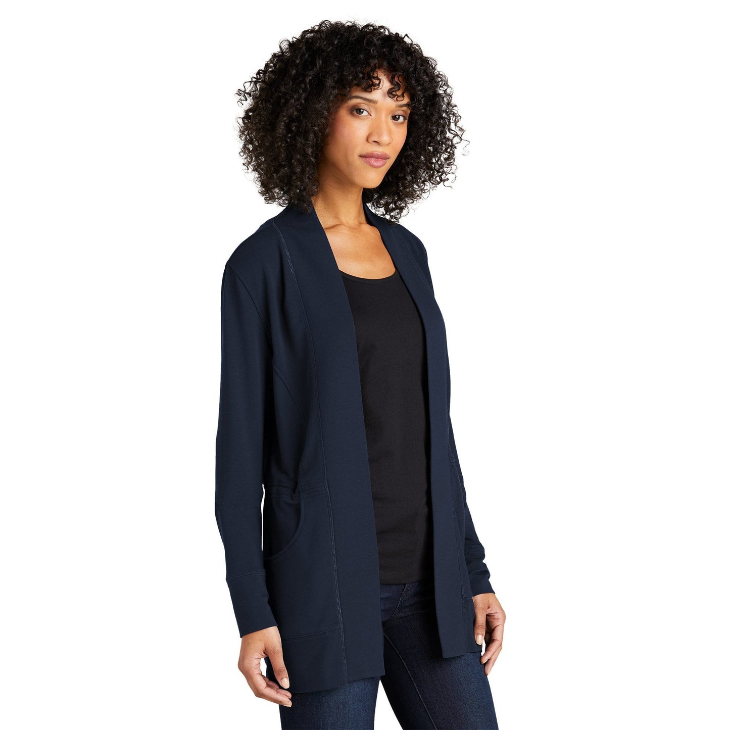 Aegean Blue Cardigan - Port Authority - Soft Microterry