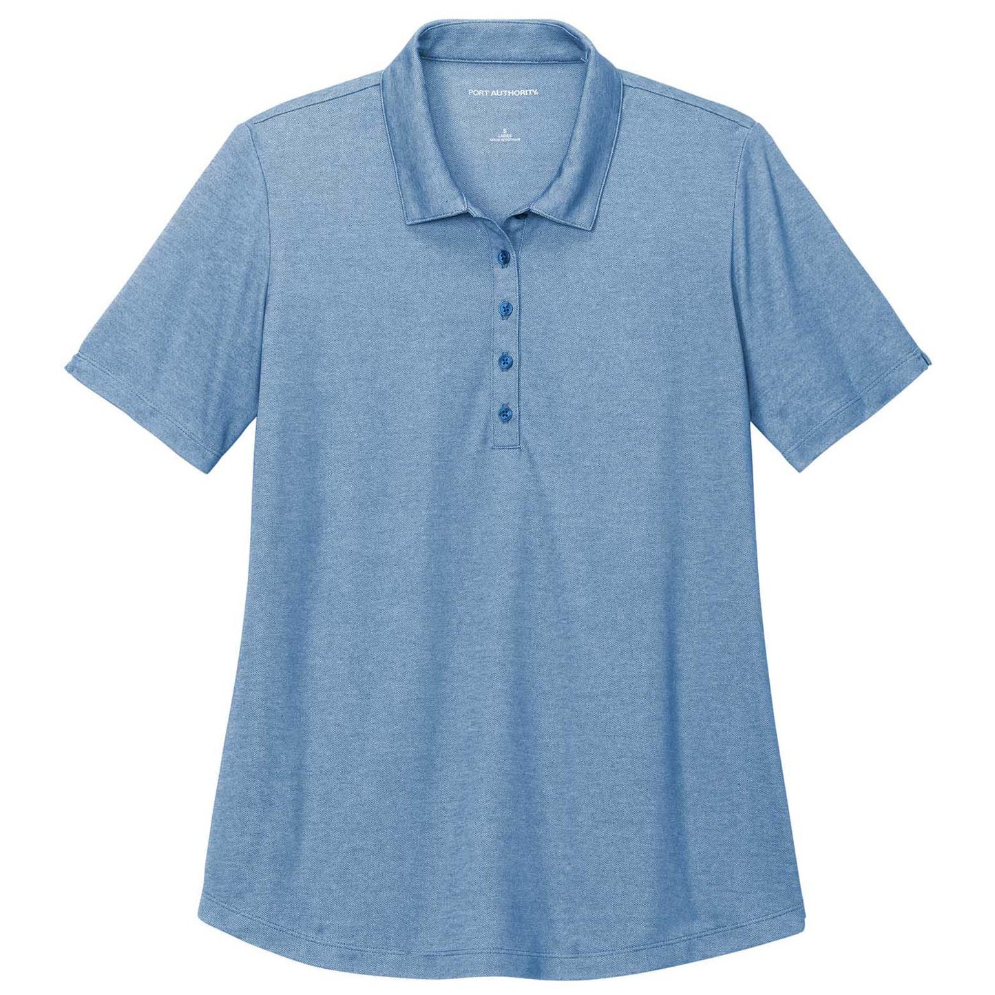 Aegean Blue Heather Polo Shirt - Port Authority - Soft Blend