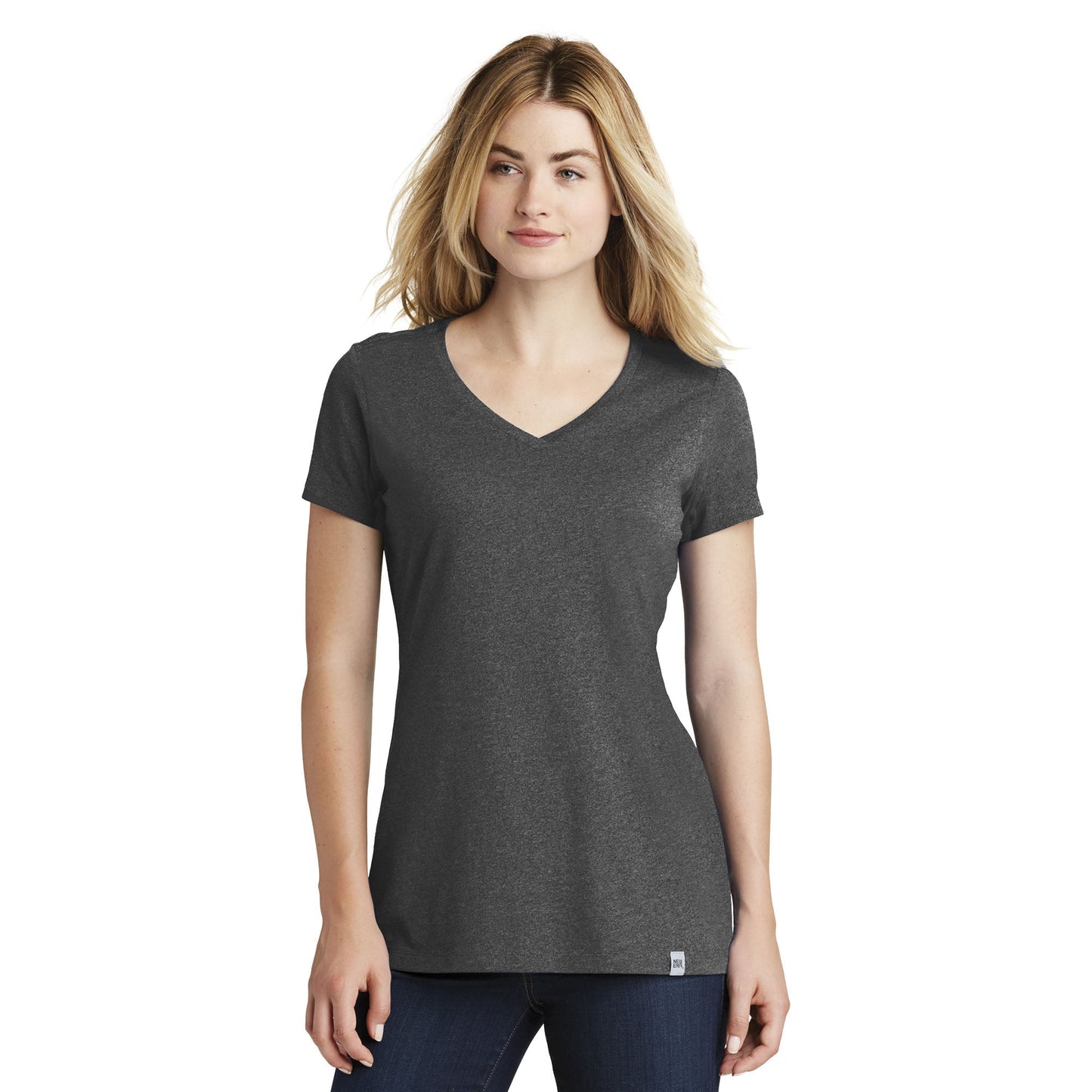 Black V-Neck Tee - New Era - Soft Blend