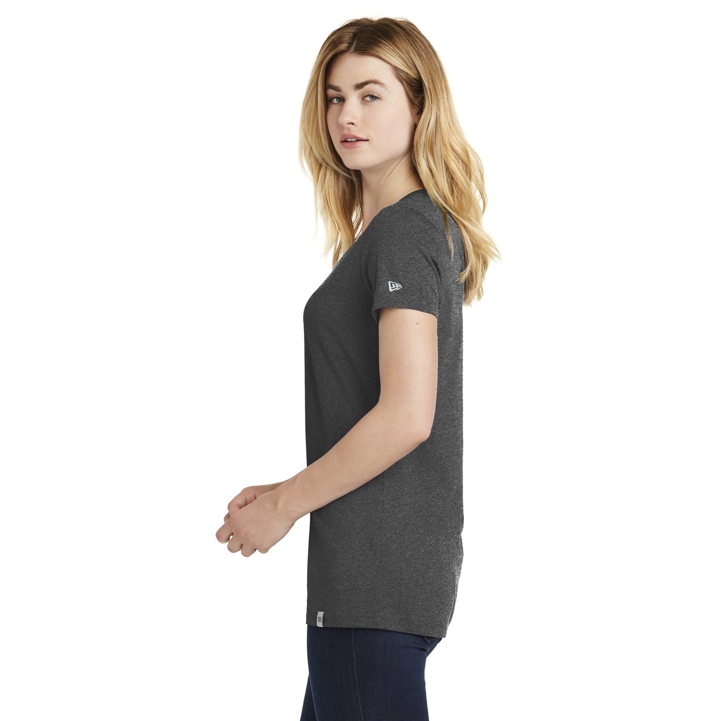 Black V-Neck Tee - New Era - Soft Blend
