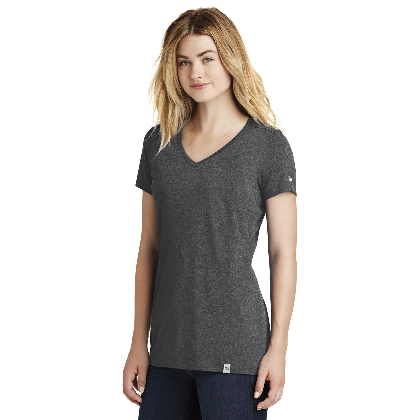Black V-Neck Tee - New Era - Soft Blend