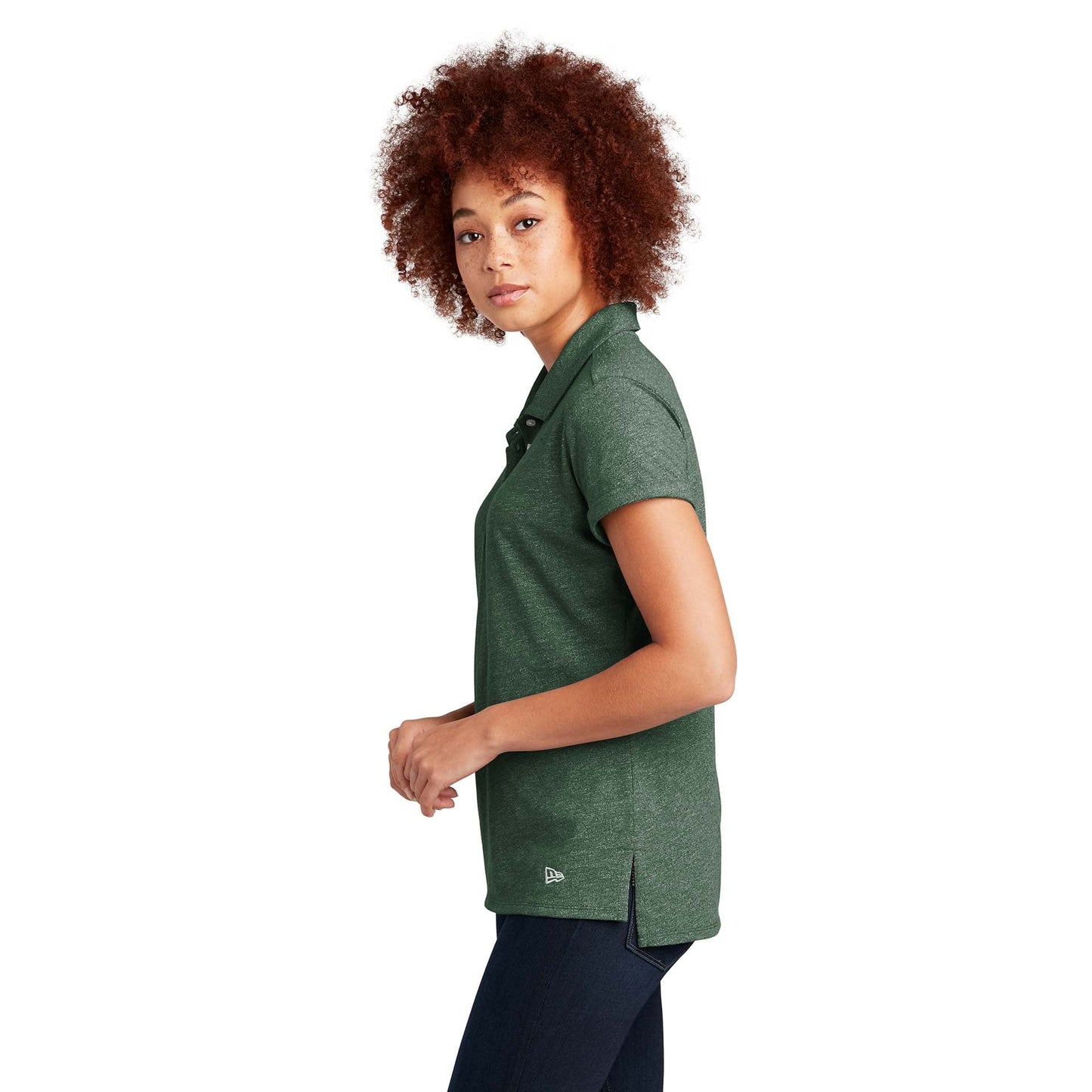 Black Twist Polo Shirts - New Era - Soft Slub Fabric